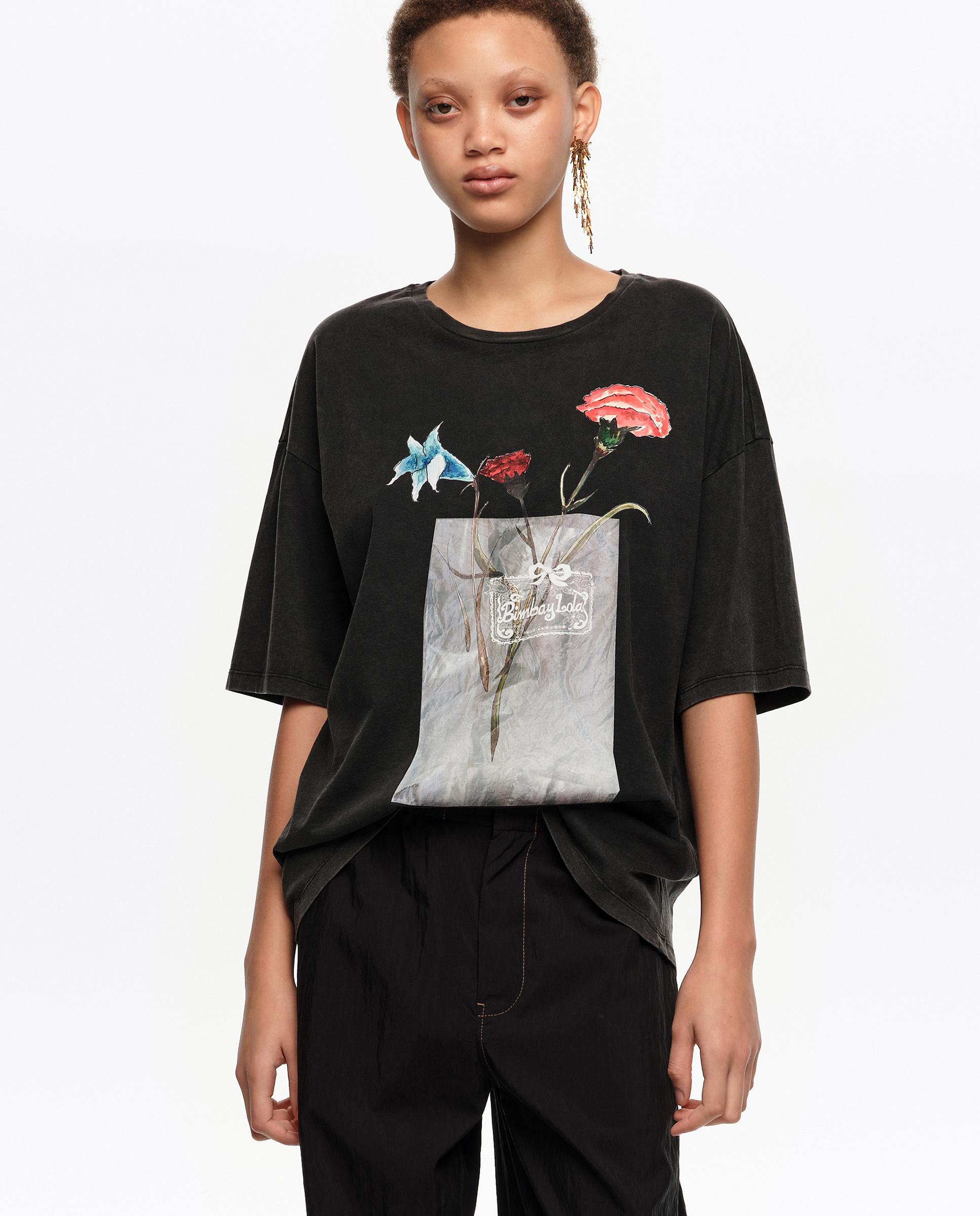 Bimba y Lola - Camiseta de mujer logo flores.