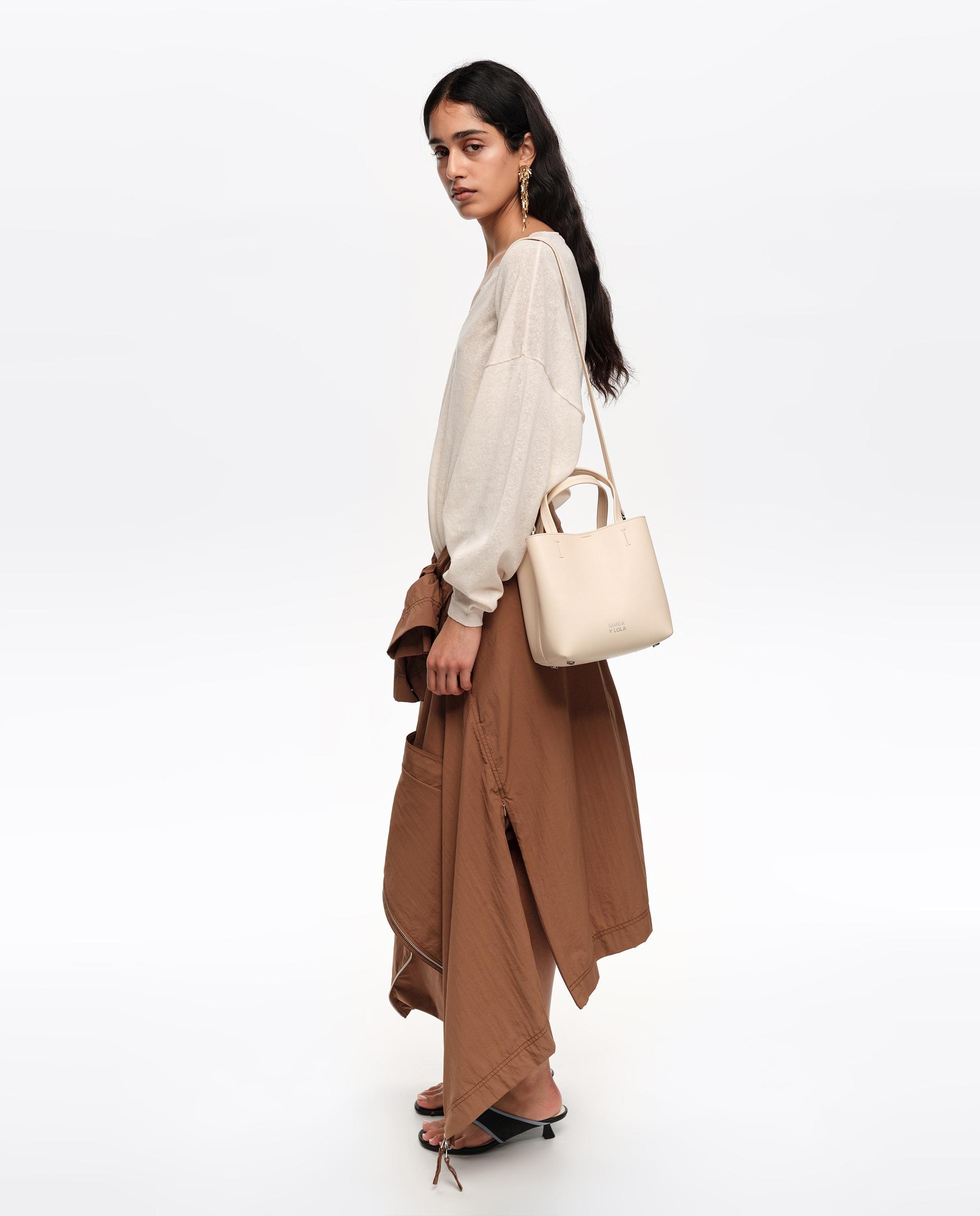 Bolso de mano de mujer chihuahua pequeño piel - Bimba y Lola - Natural Natural-2