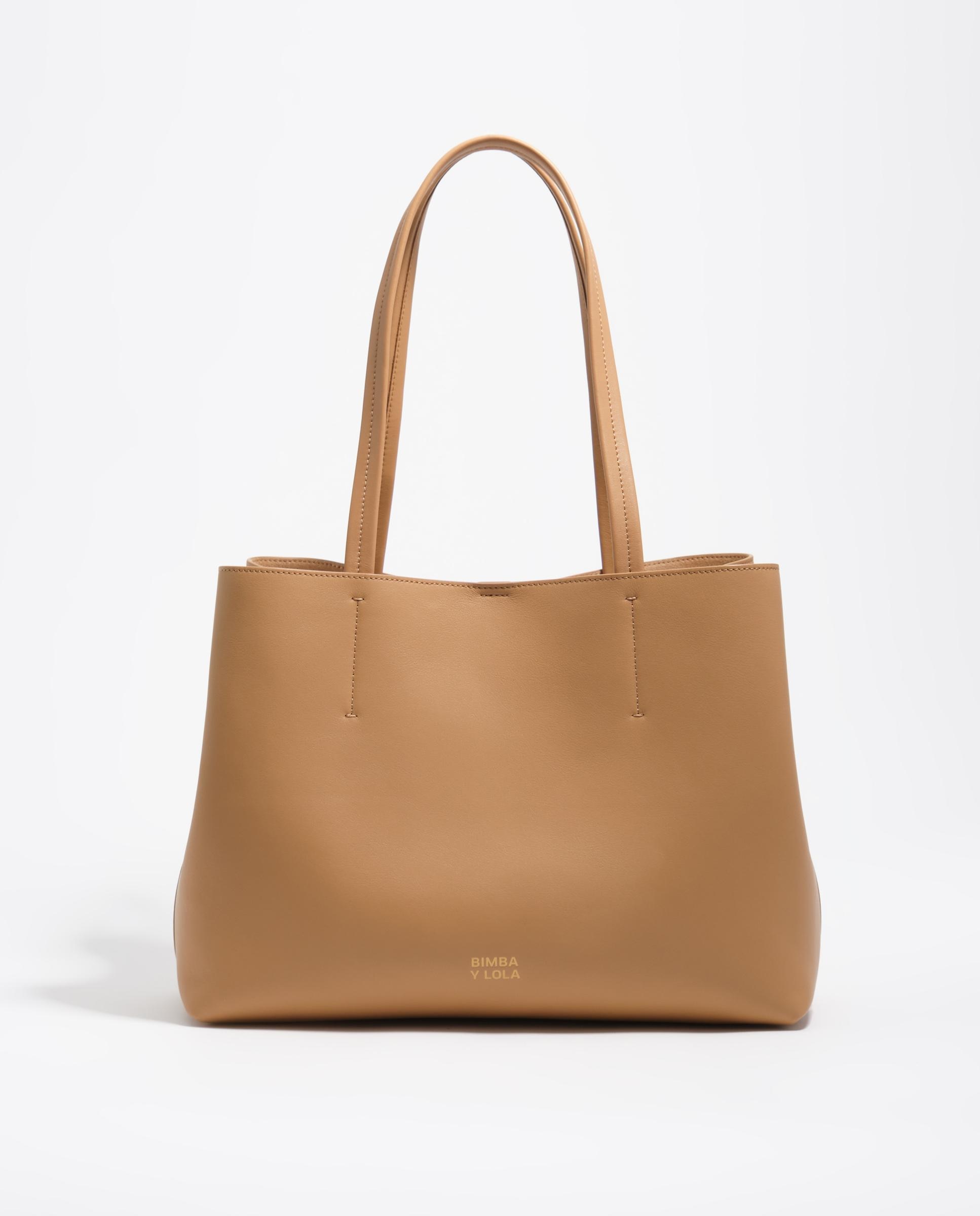 Bolso shooper mediano de piel - Bimba y Lola - Marrón claro Marrón claro-1