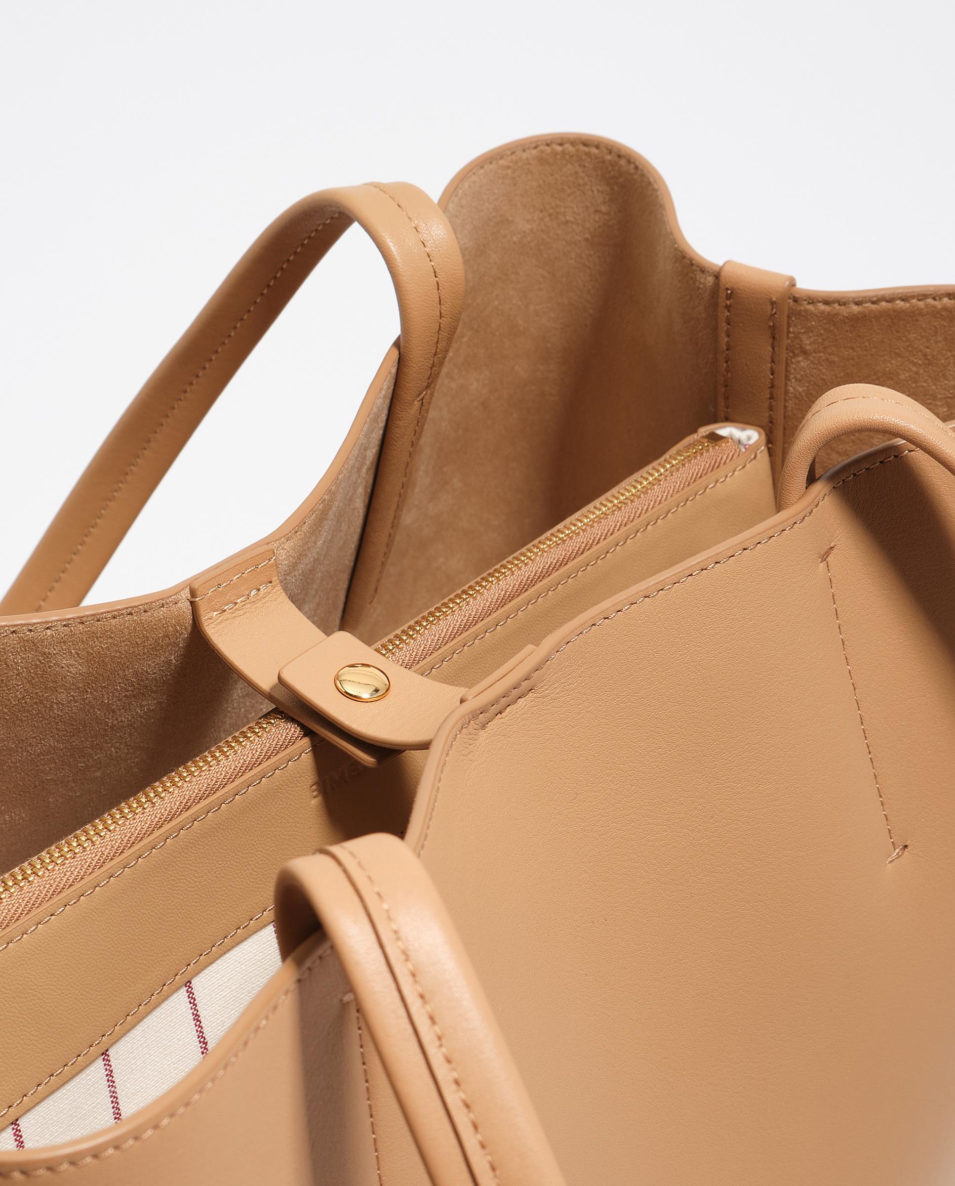 Bolso shooper mediano de piel - Bimba y Lola - Marrón claro Marrón claro-5