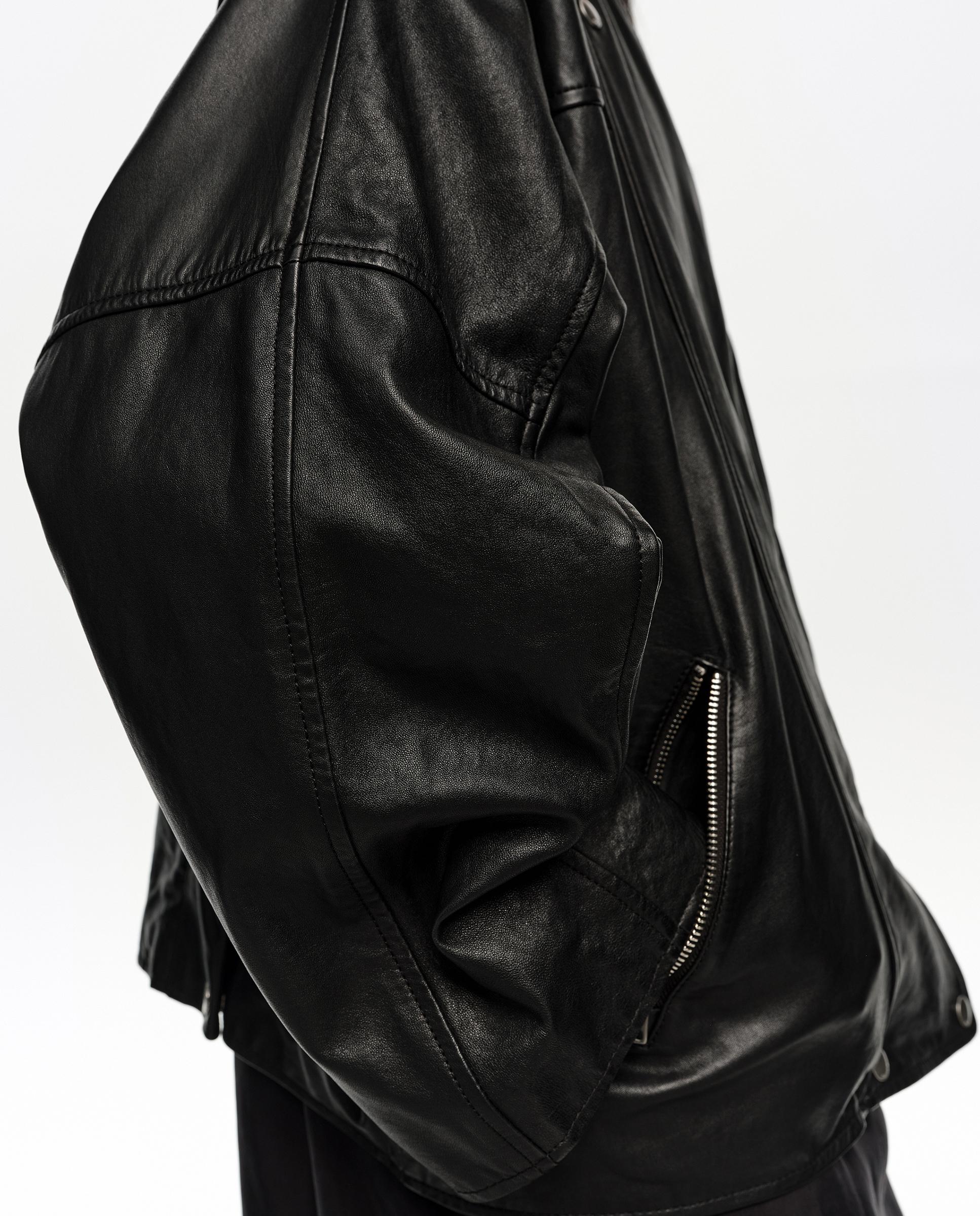 Cazadora de mujer cruzada piel - Bimba y Lola - Negro Negro-4