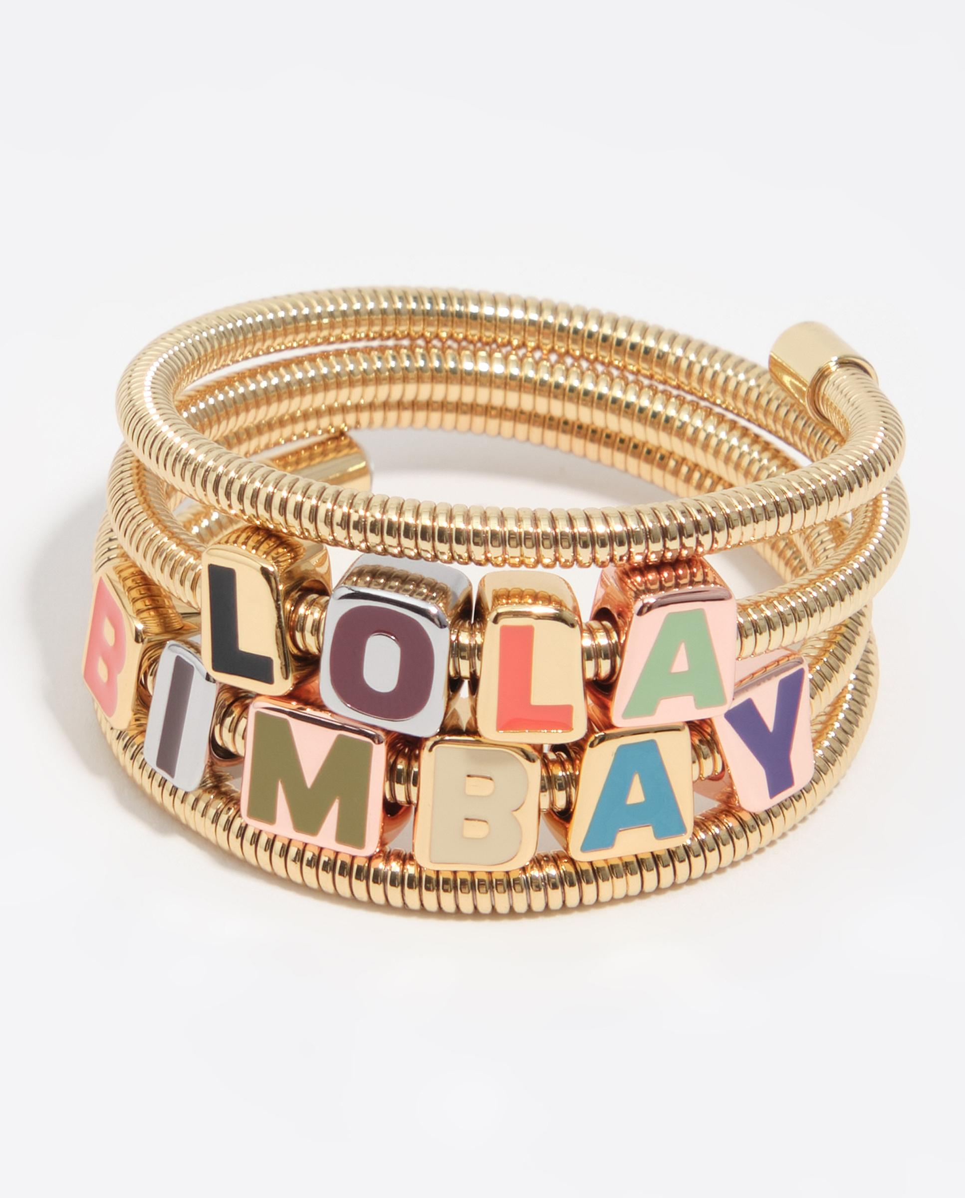 Pulsera de cadena espiral logo dados multicolor - Bimba y Lola - Dorado Dorado-1