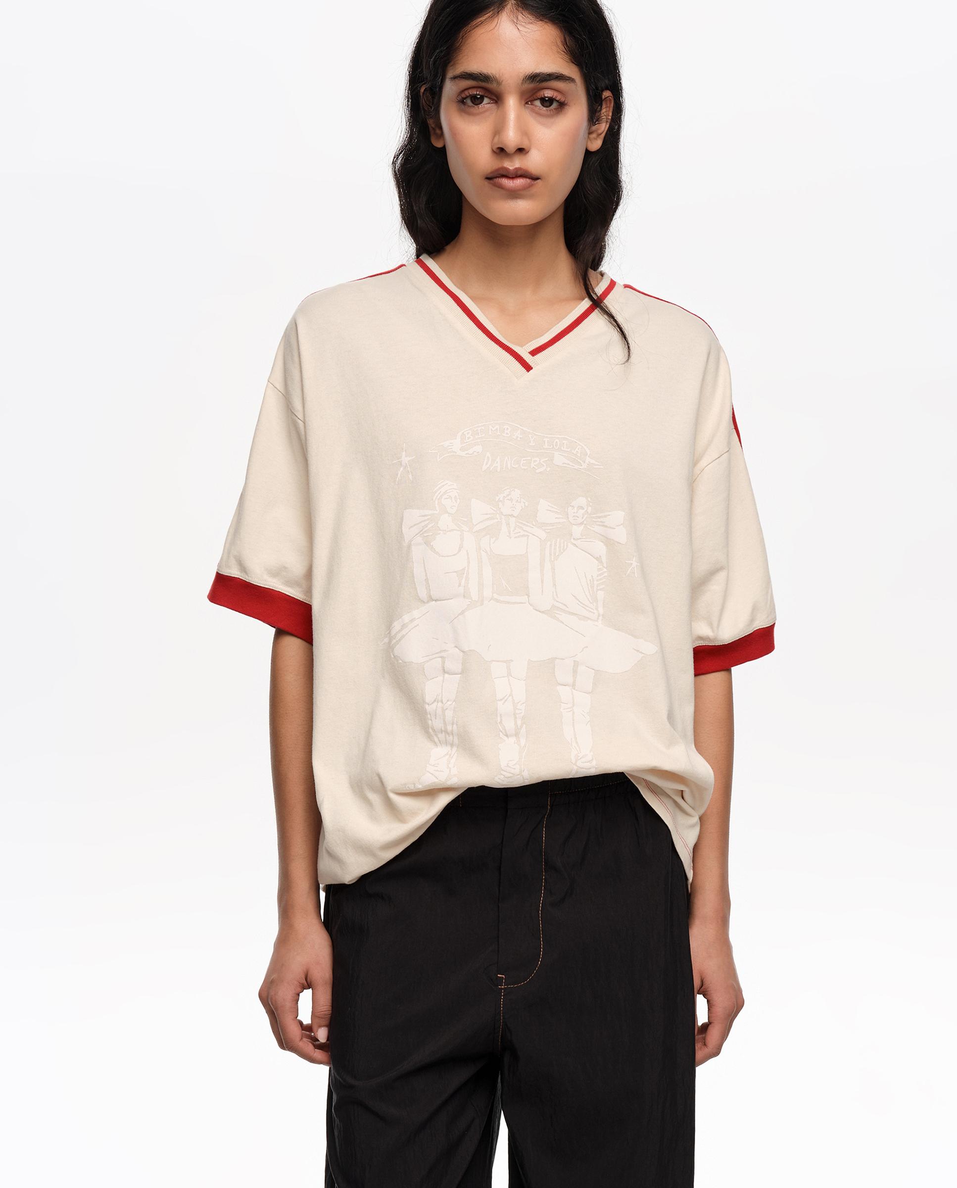 Bimba y Lola - Camiseta de mujer escote V logo.