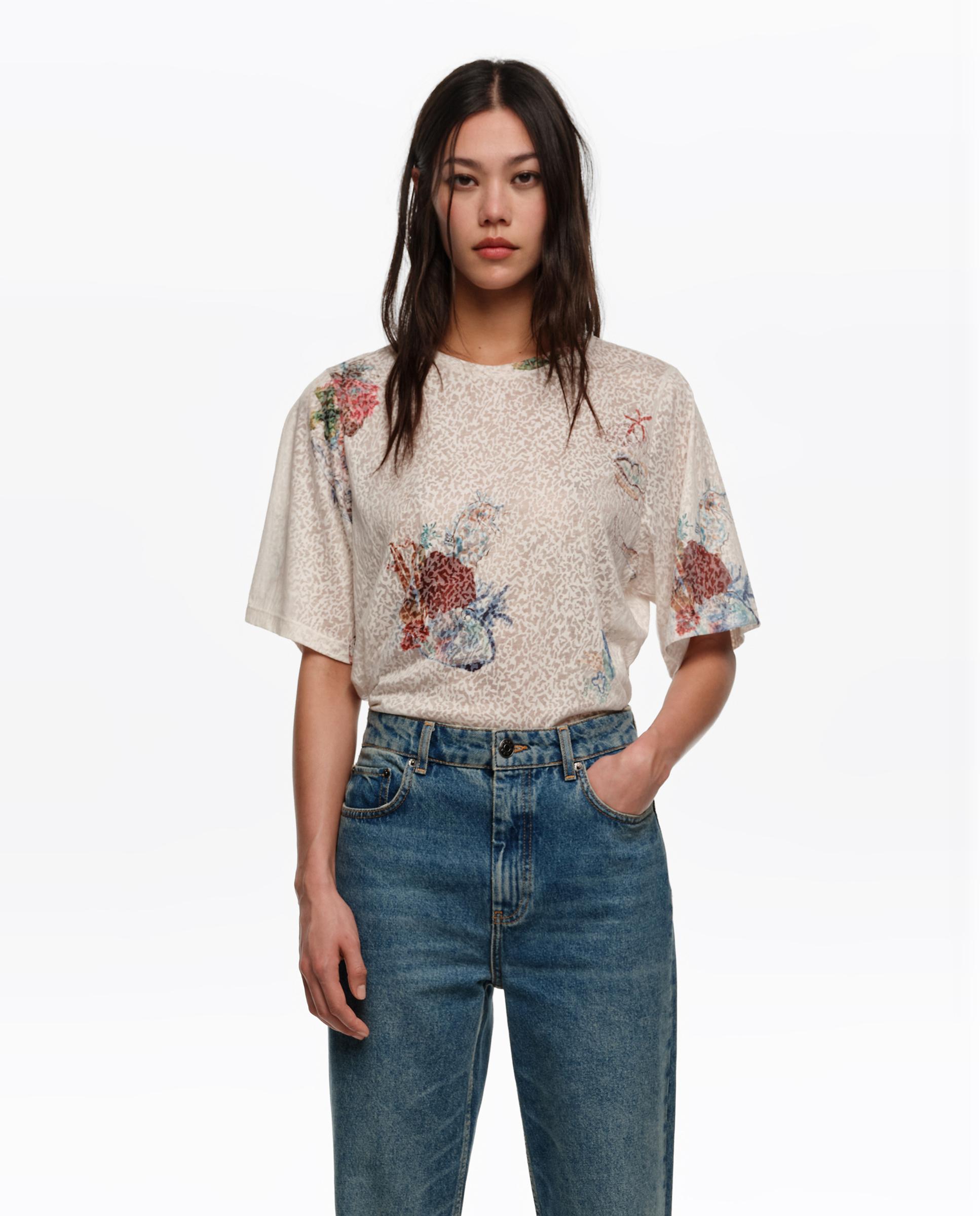 Bimba y Lola - Camiseta de mujer estampada de manga corta.