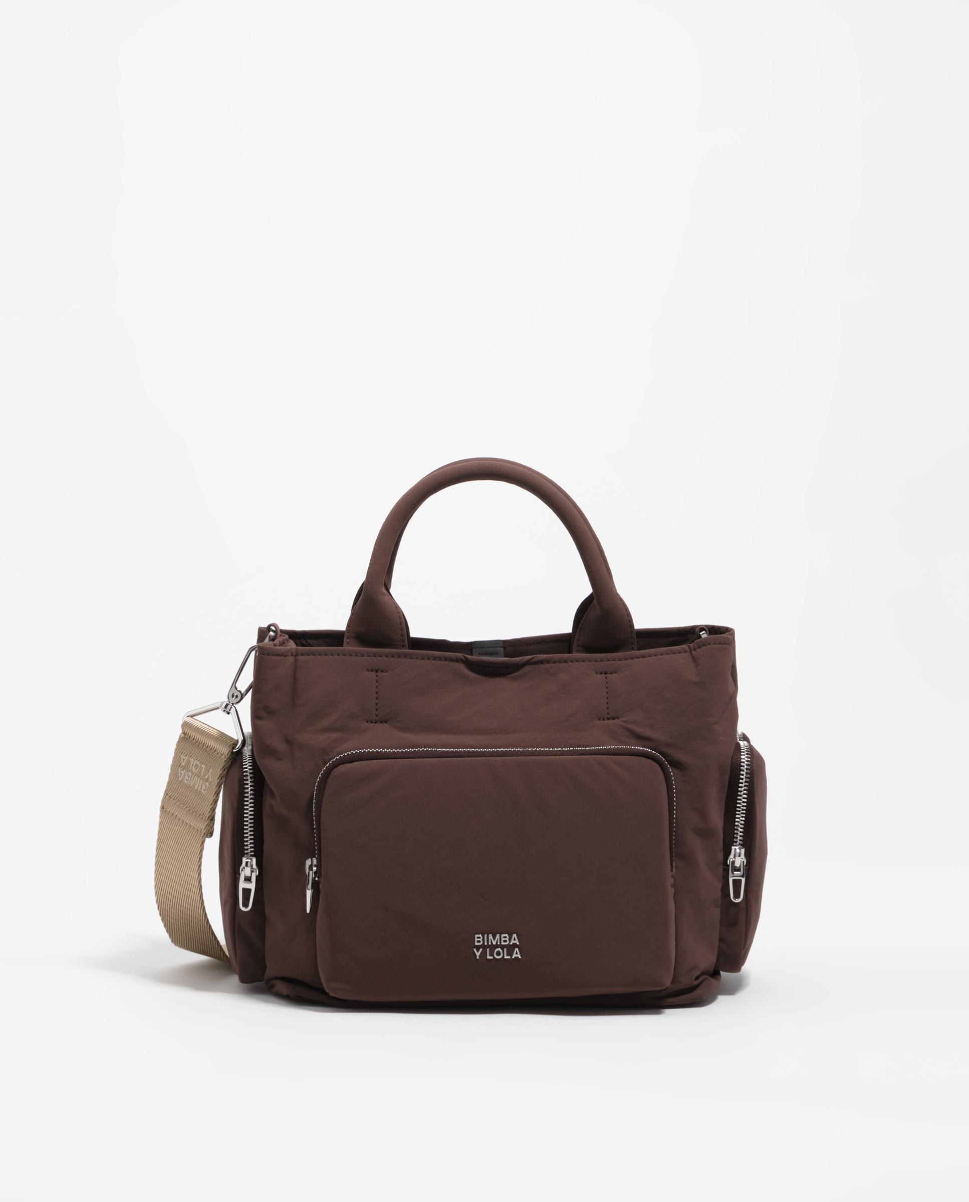 Bolso bandolera pocket grande nylon - Bimba y Lola - Marrón oscuro Marrón oscuro-3