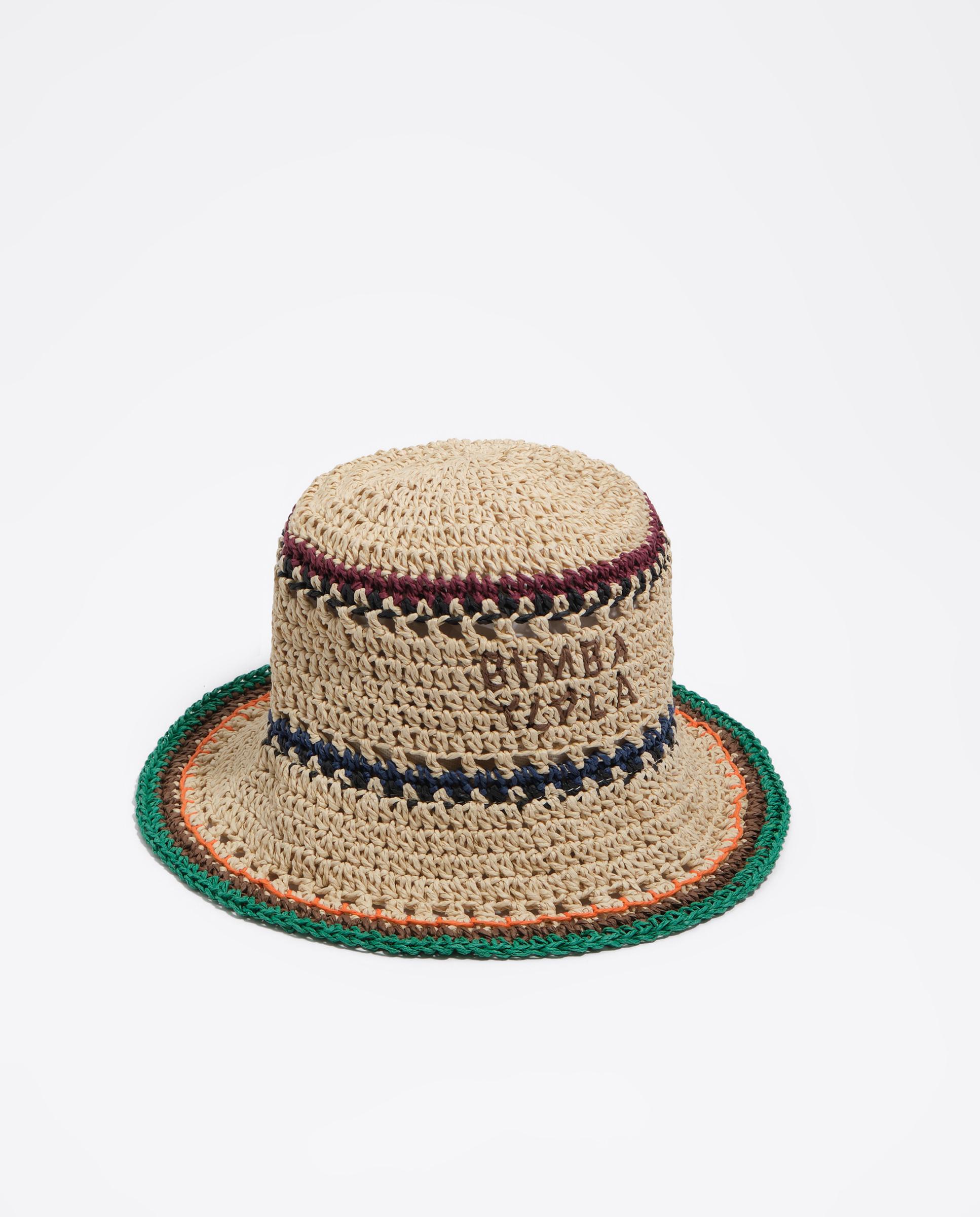 Imagen 0 de Gorro rafia papel natural franjas Verde