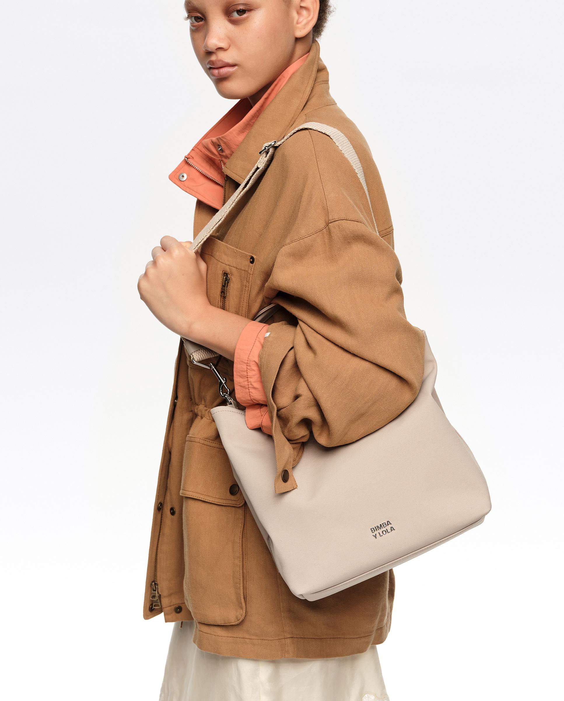 Bolso de mano de mujer chihuahua grande tejido - Bimba y Lola - Beige Beige-2