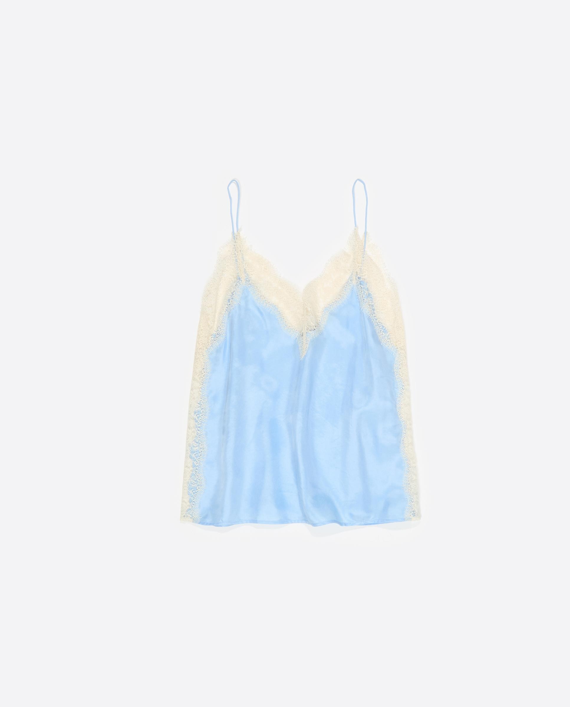 Top tirantes encaje - Bimba y Lola - Azul claro Azul claro-6