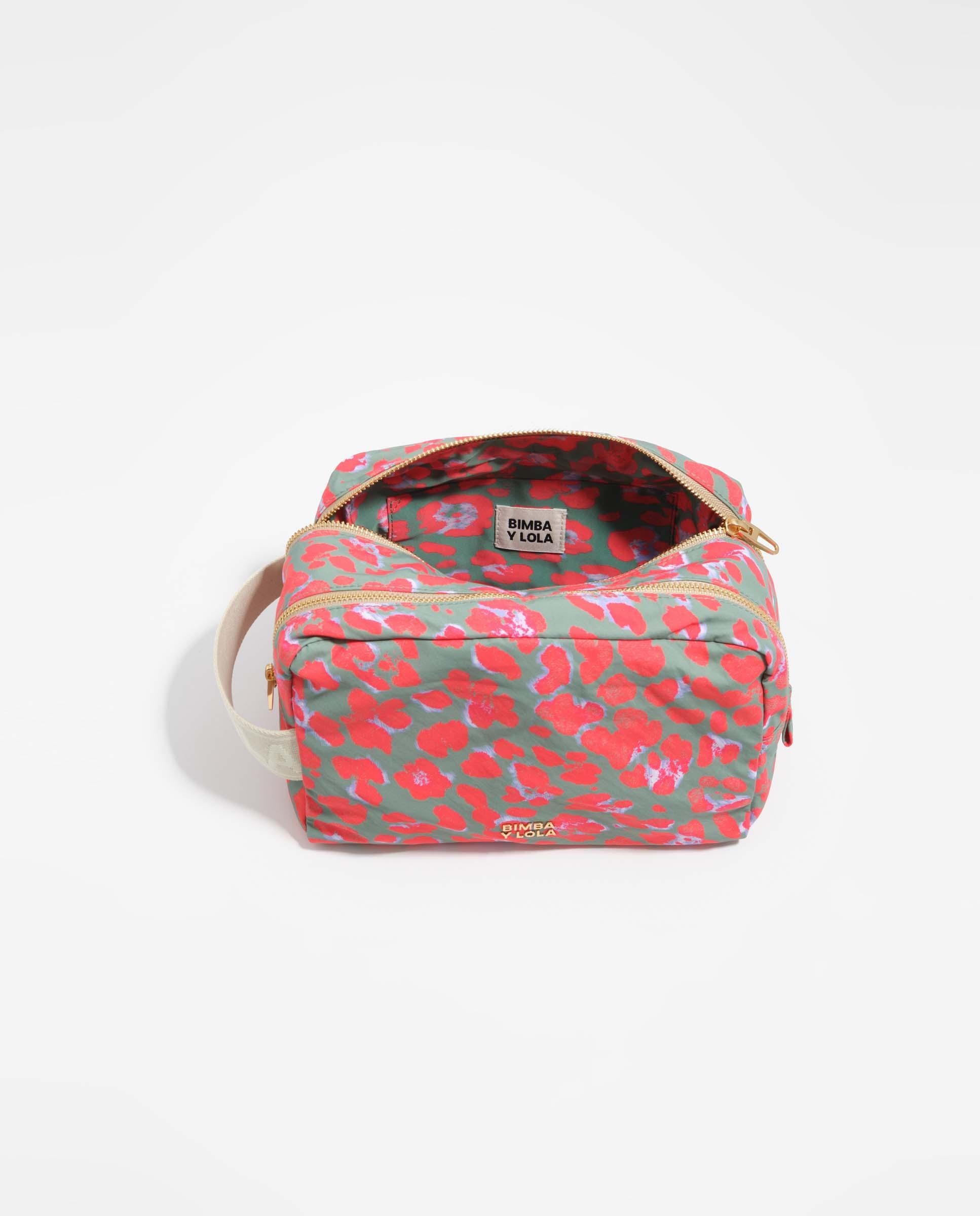 Neceser doble grande nylon leopard - Bimba y Lola - Verde Agua Verde Agua-4