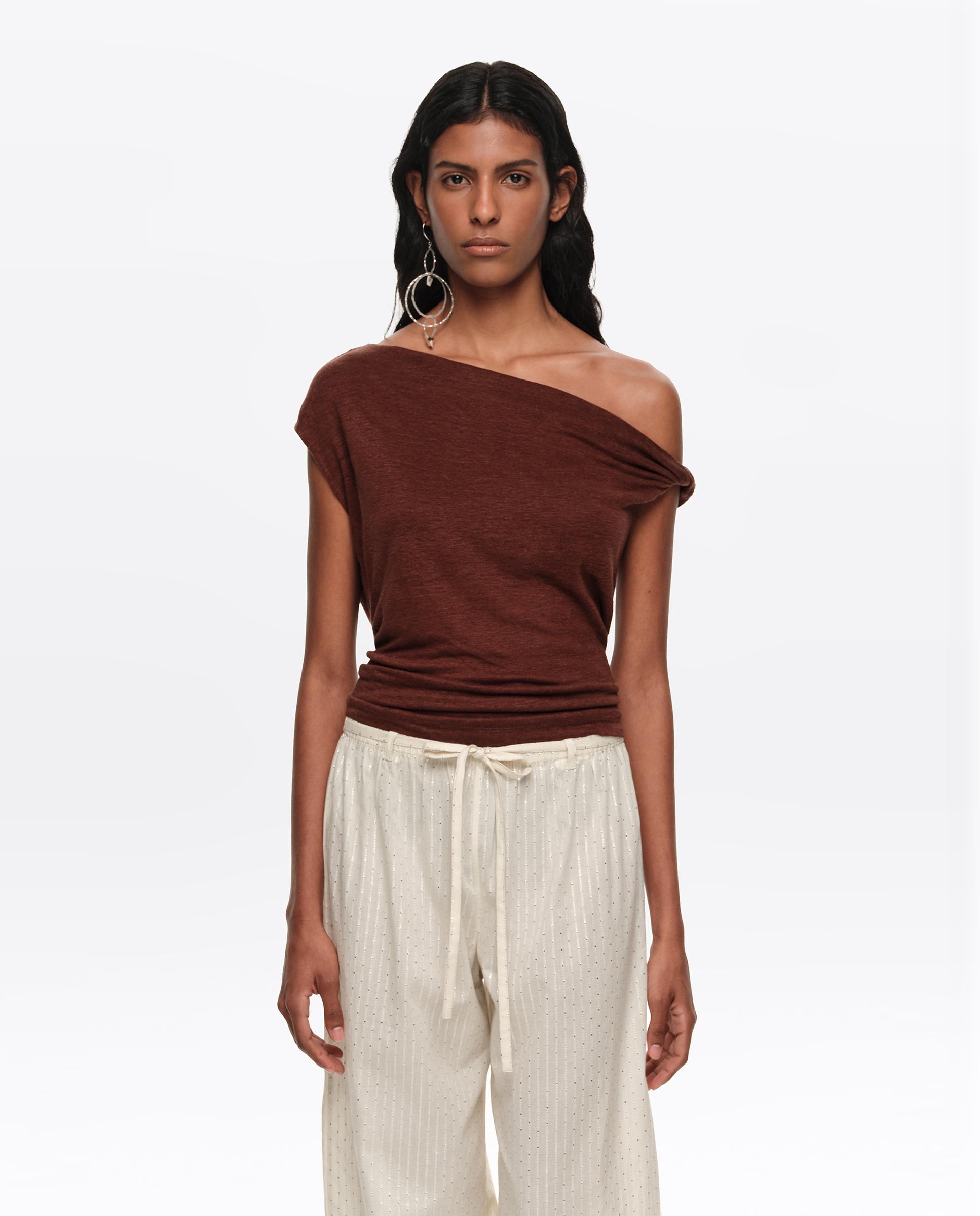Top de mujer sin mangas escote nudo