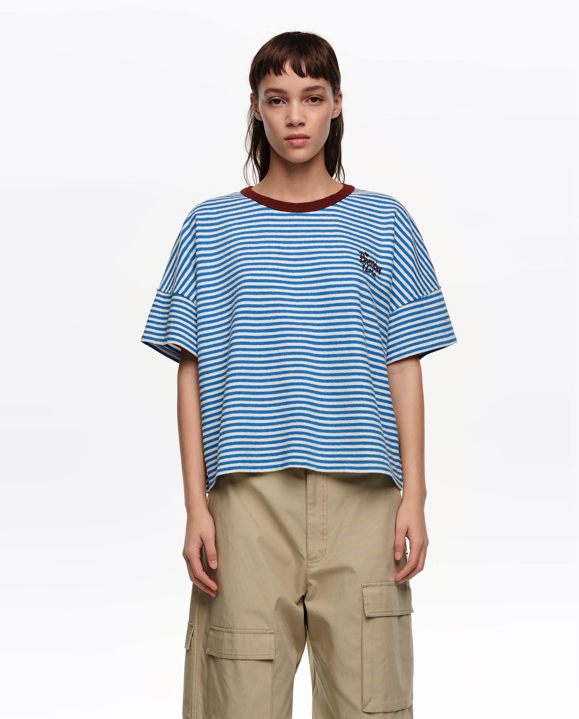 Bimba y Lola - Camiseta de mujer boxy vivo a contraste.