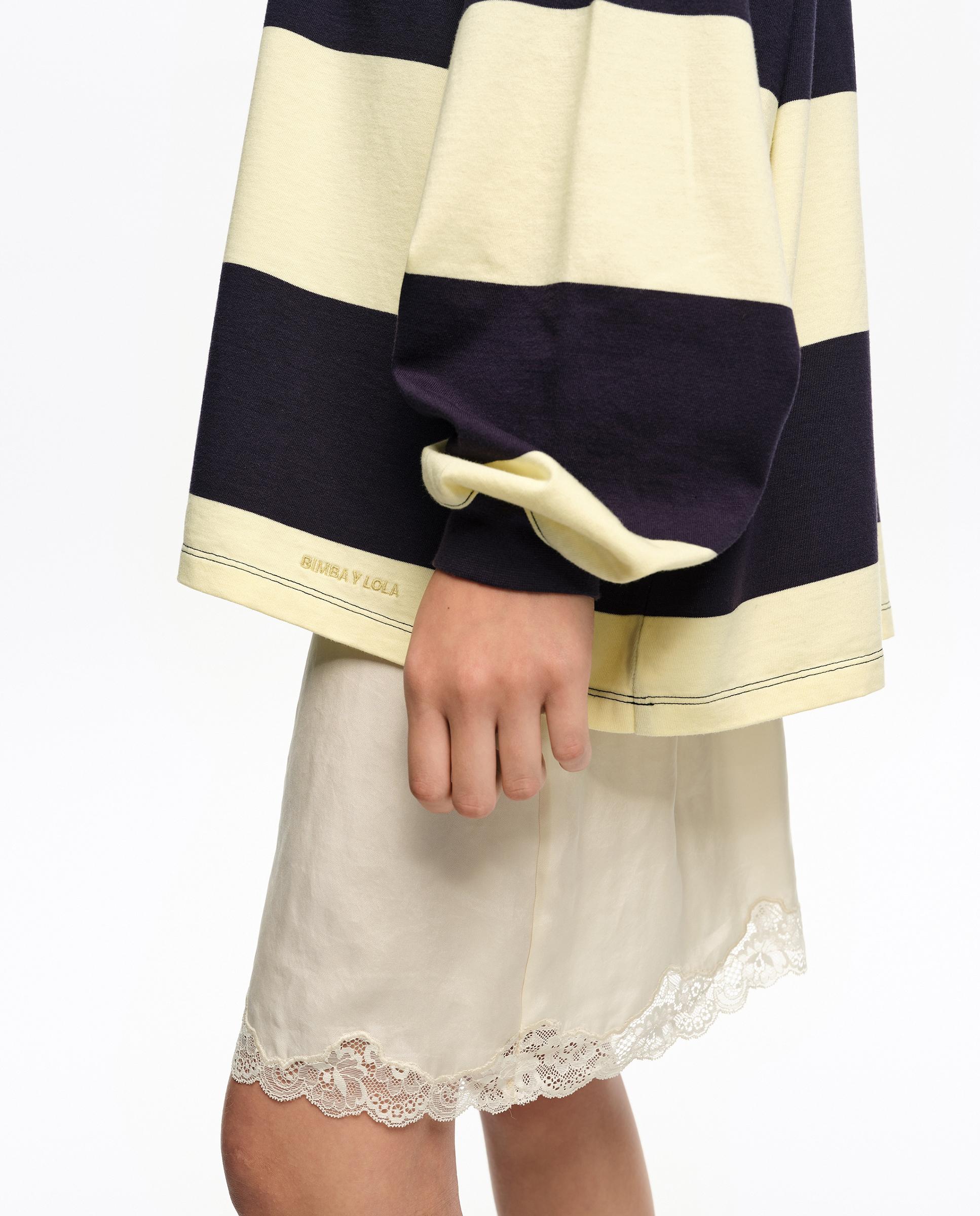 Camiseta de mujer oversize rayas - Bimba y Lola - Azul marino Azul marino-3