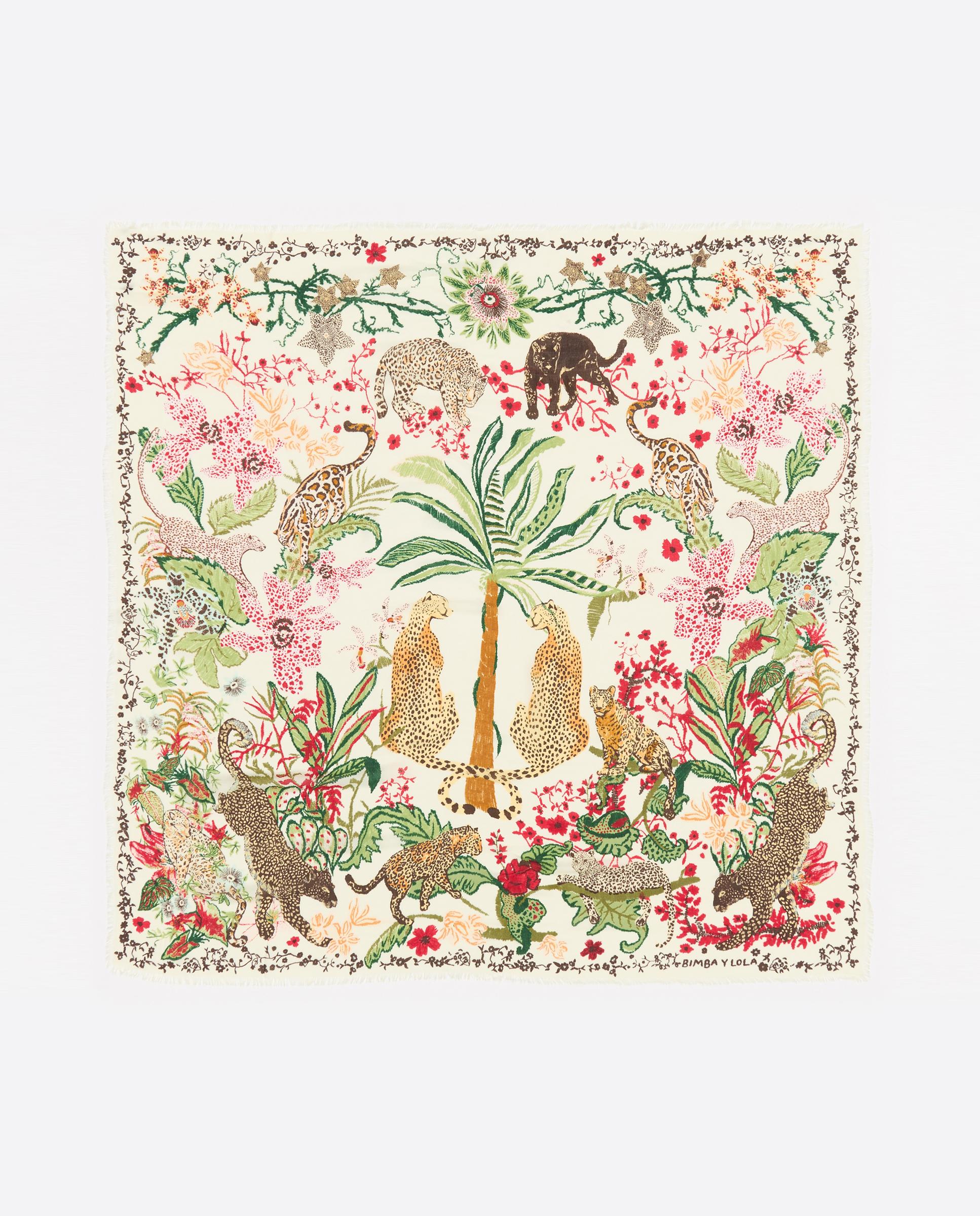 Pañuelo de mujer cuadrado selva - Bimba y Lola - Marfil Marfil-1
