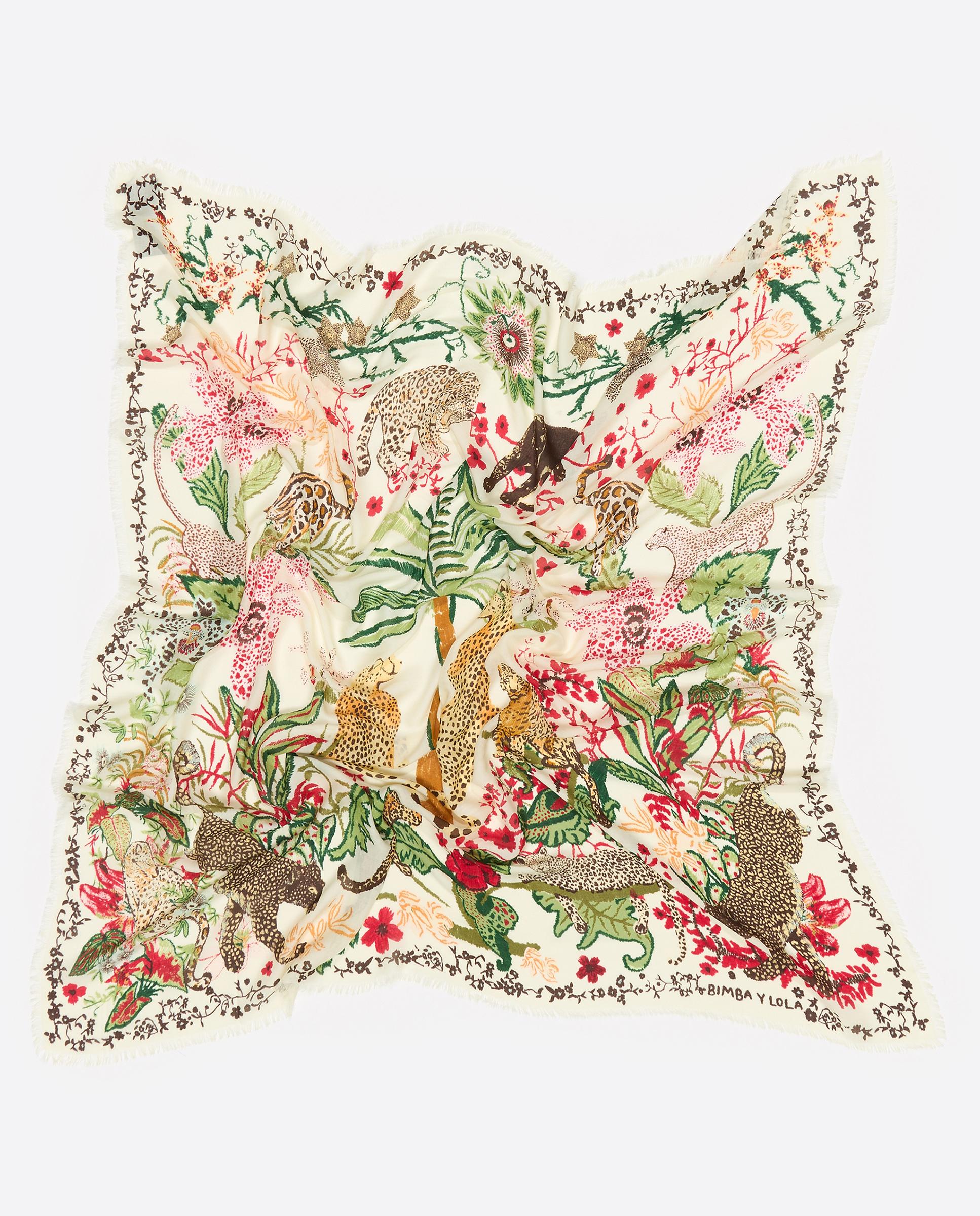 Pañuelo de mujer cuadrado selva - Bimba y Lola - Marfil Marfil-2