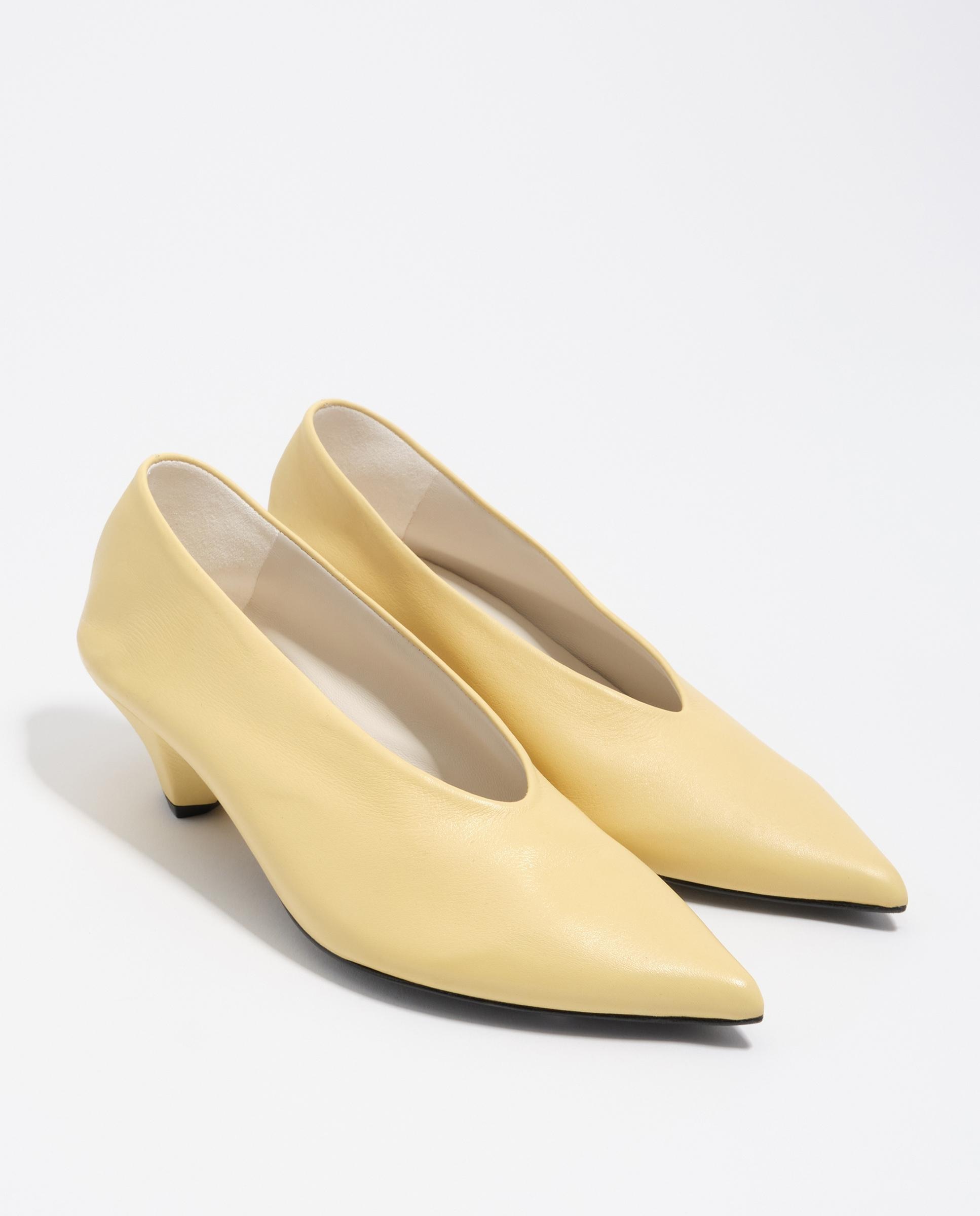 Zapatos de salón tacón medio piel - Bimba y Lola - Amarillo Amarillo-3