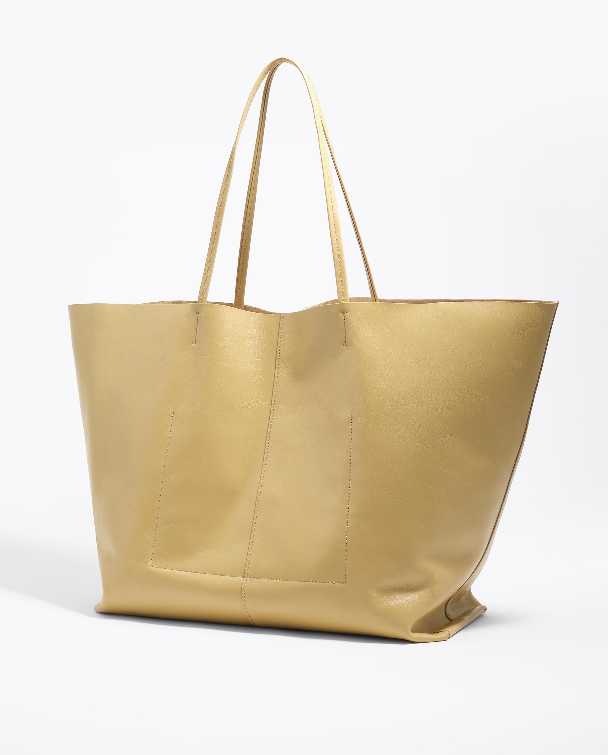 Bolso de hombro de mujer shopper paper maxi piel - Bimba y Lola - Marrón claro Marrón claro-5