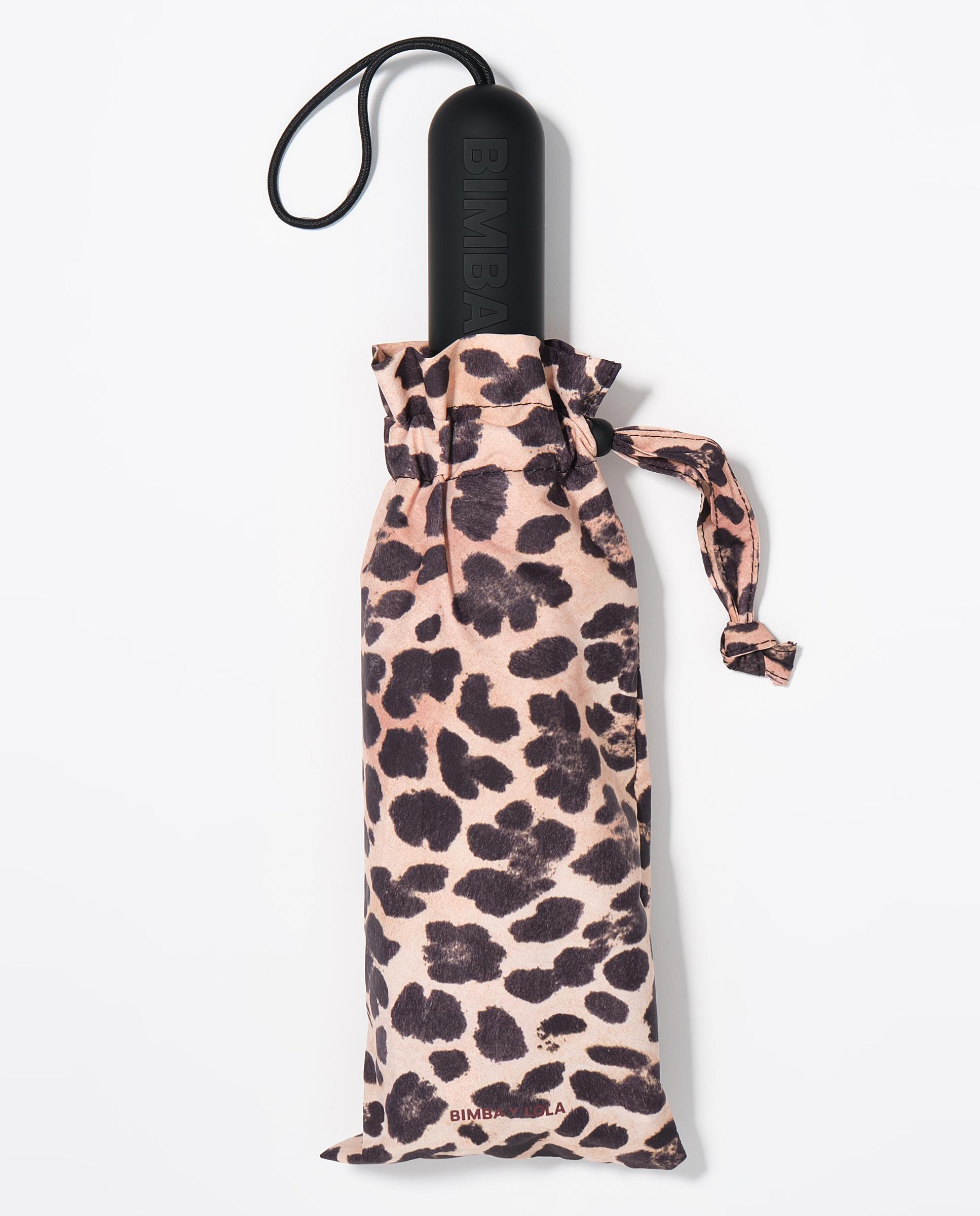 Paraguas automático estampado leopardo - Bimba y Lola - Natural Natural-1