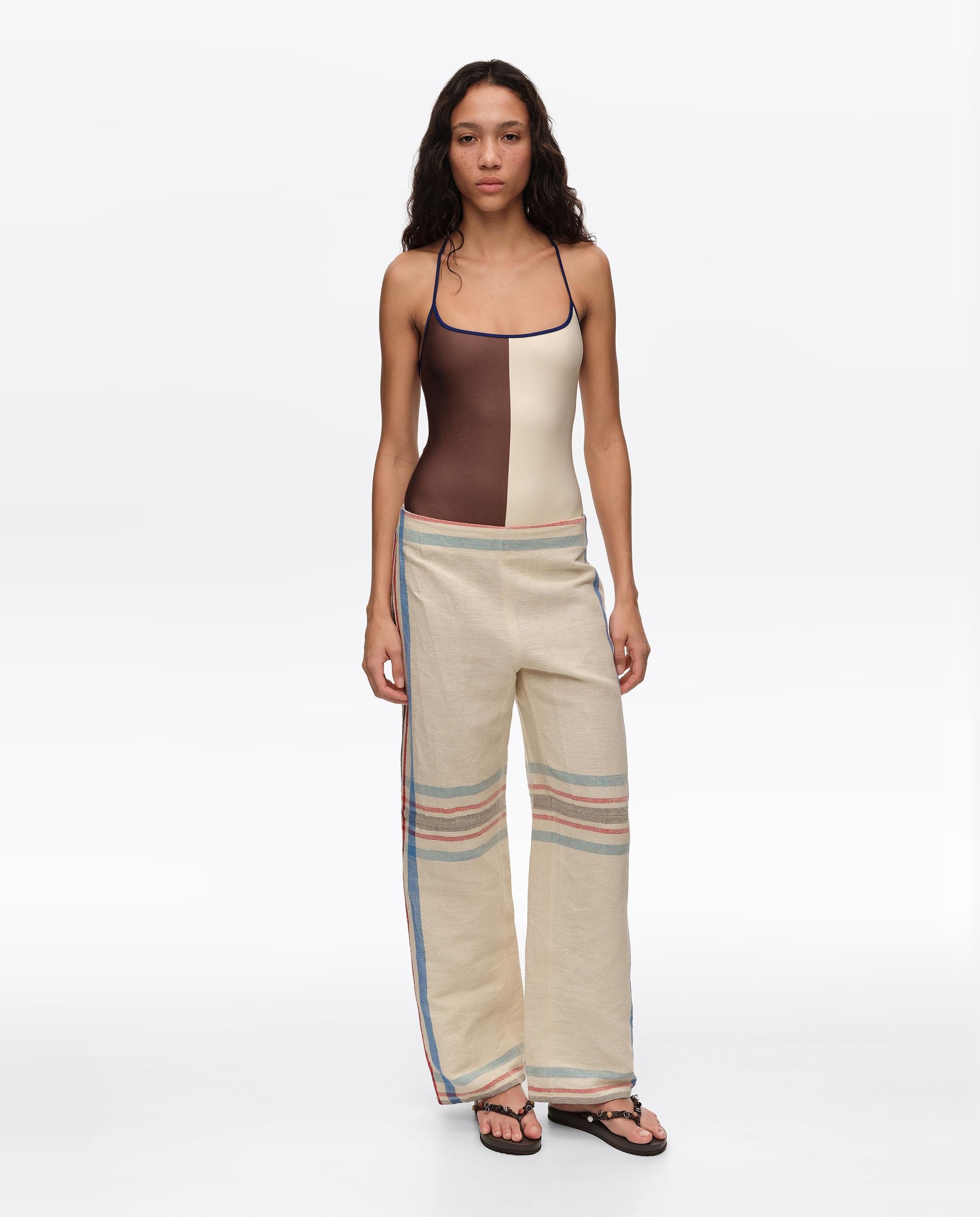 Bimba y Lola - Pantalones rectos de mujer tobillero rayas.