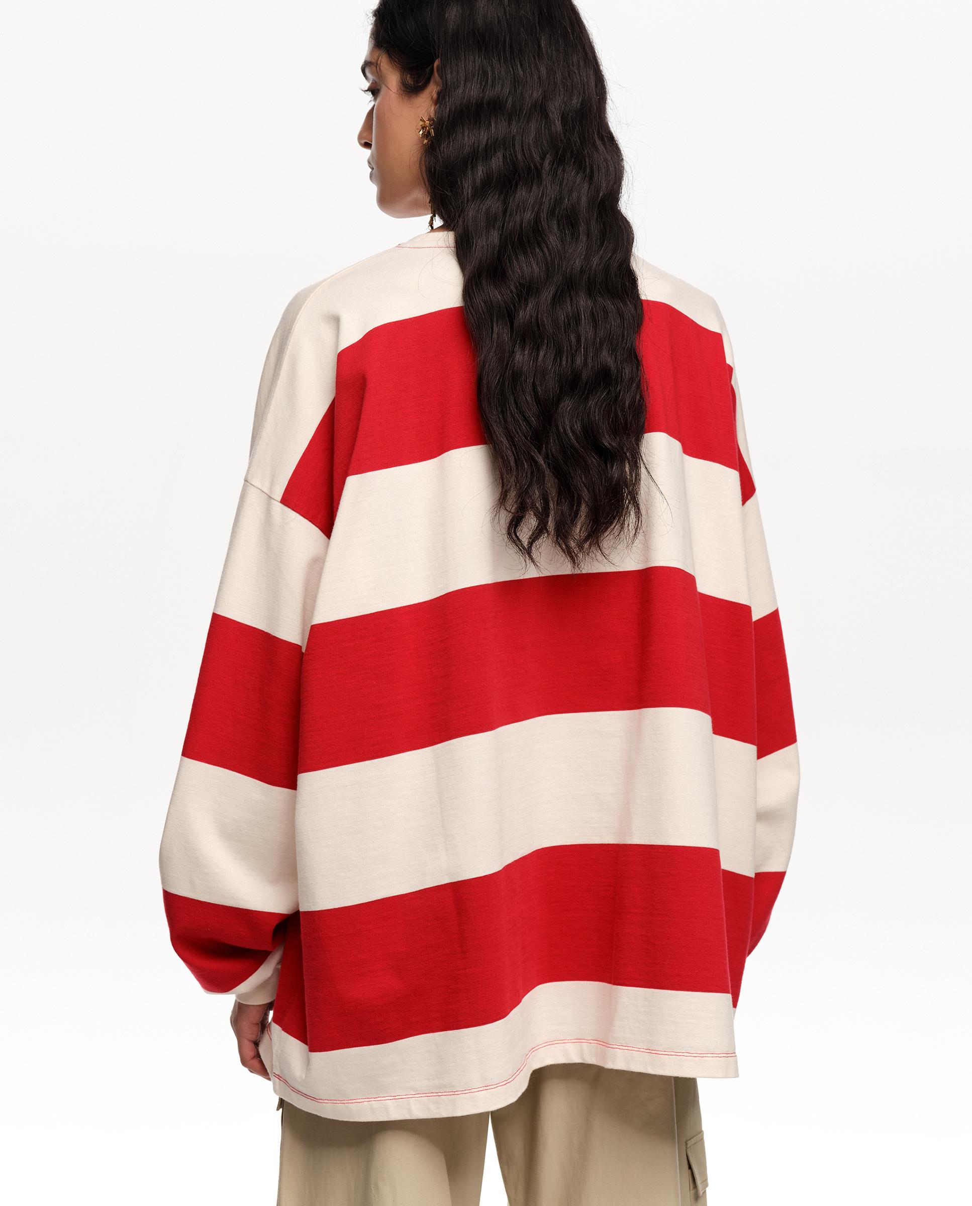 Camiseta de mujer oversize rayas - Bimba y Lola - Rojo Rojo-5