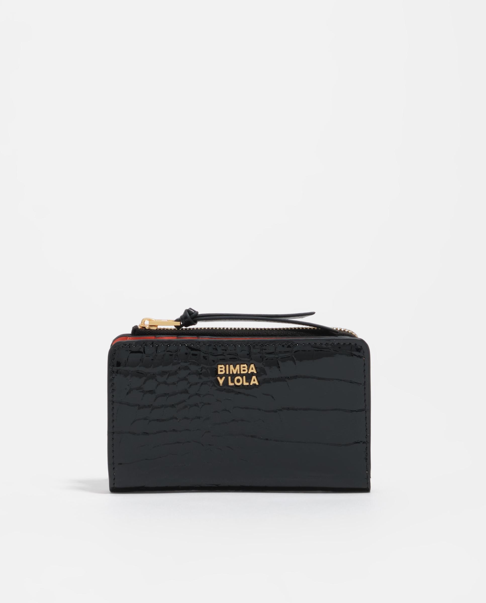 Imagen 0 de Cartera grabado cocodrilo Negro