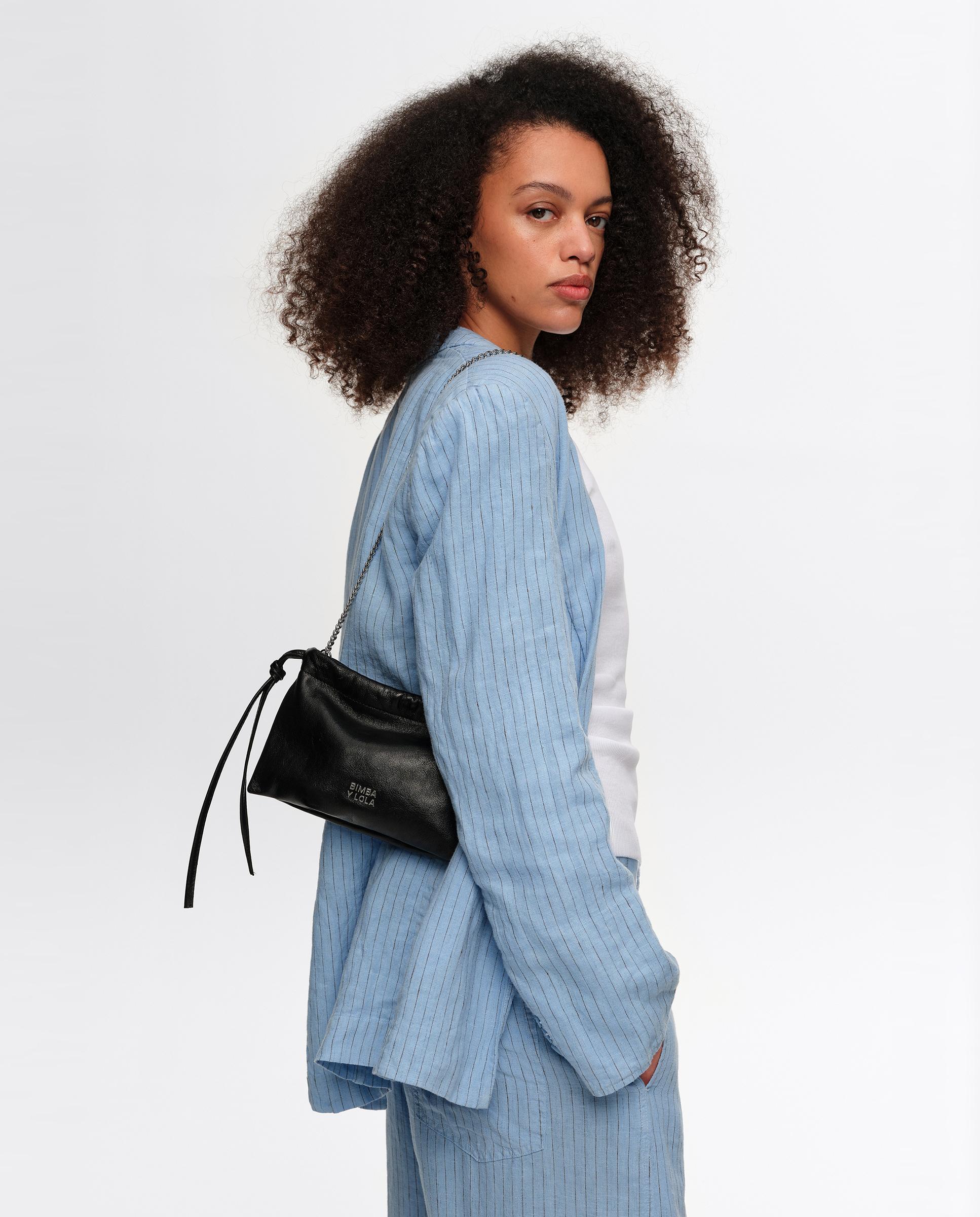 Bolso de mano de mujer sobre mini piel - Bimba y Lola - Negro Negro-2