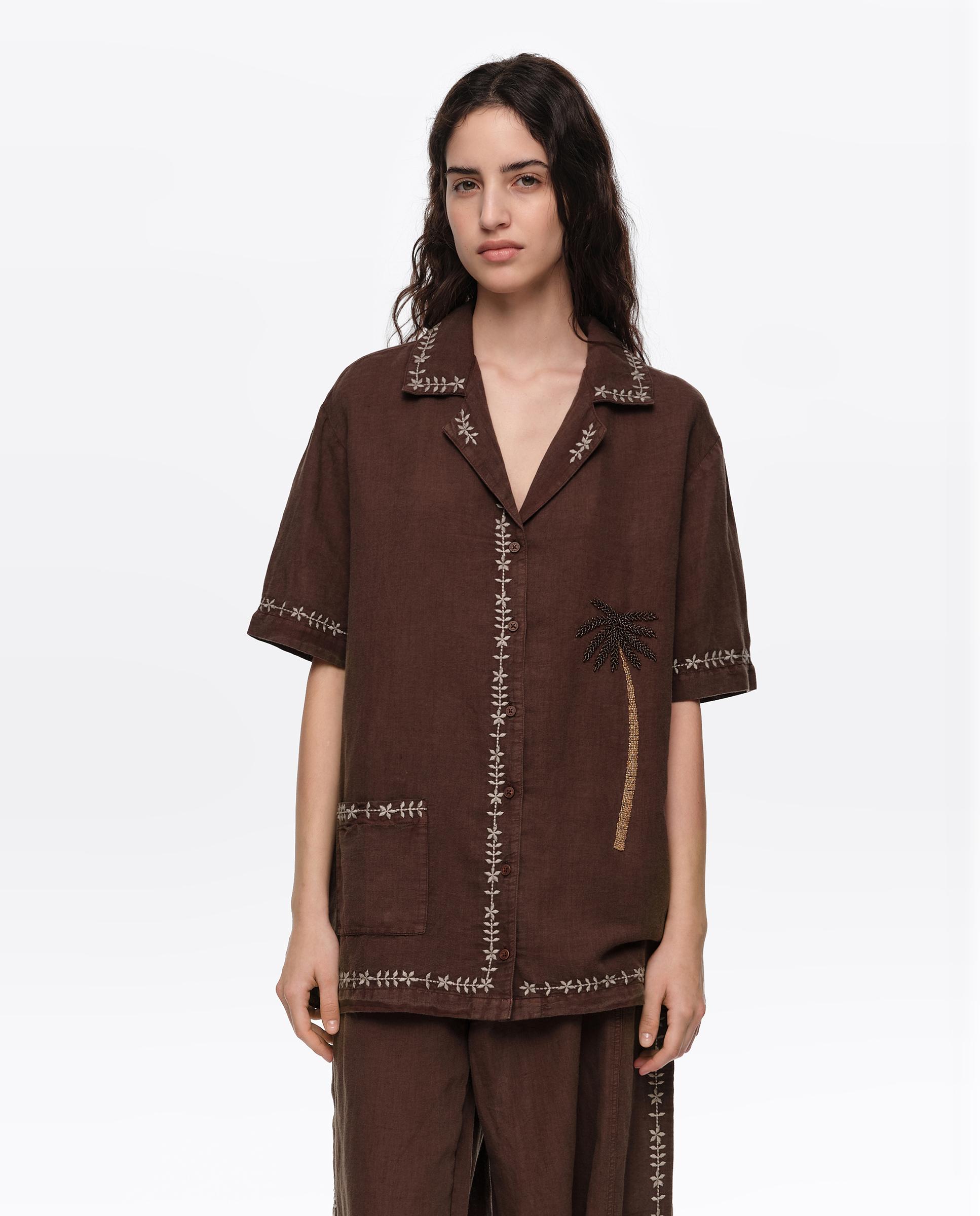 Bimba y Lola - Camisa de mujer de lino.