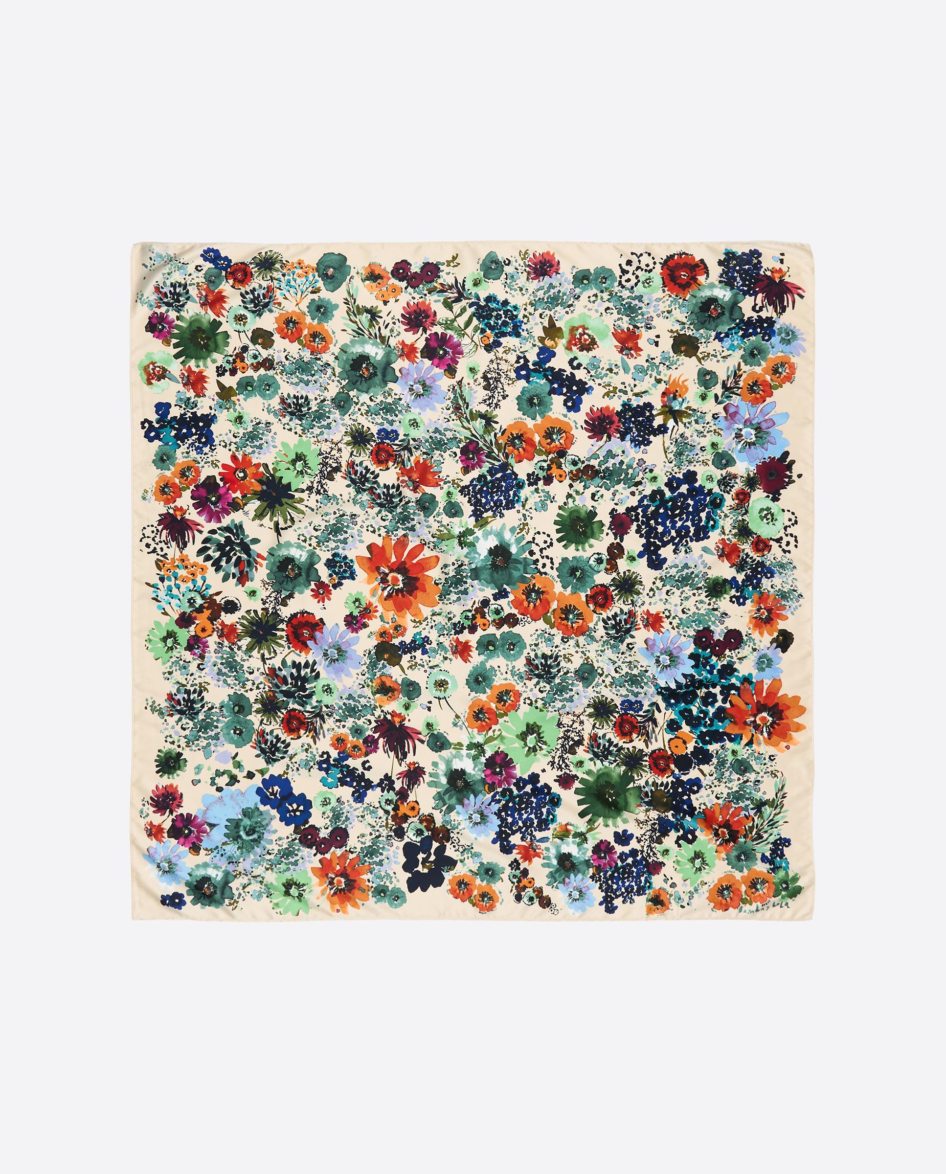Pañuelo cuadrado con flores acuarela - Bimba y Lola - Multicolor Multicolor-1