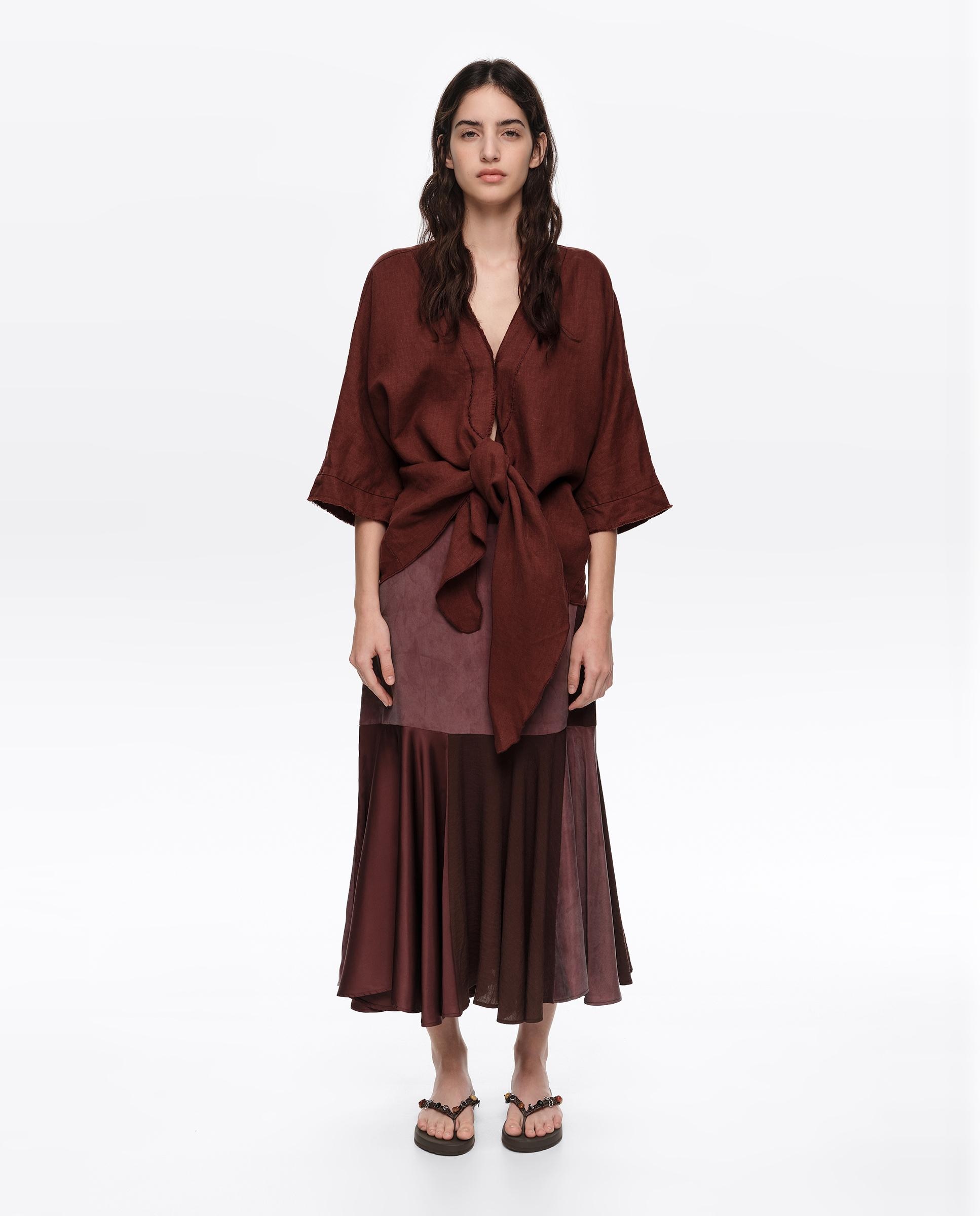Bimba y Lola - Falda patchwork midi fluida.