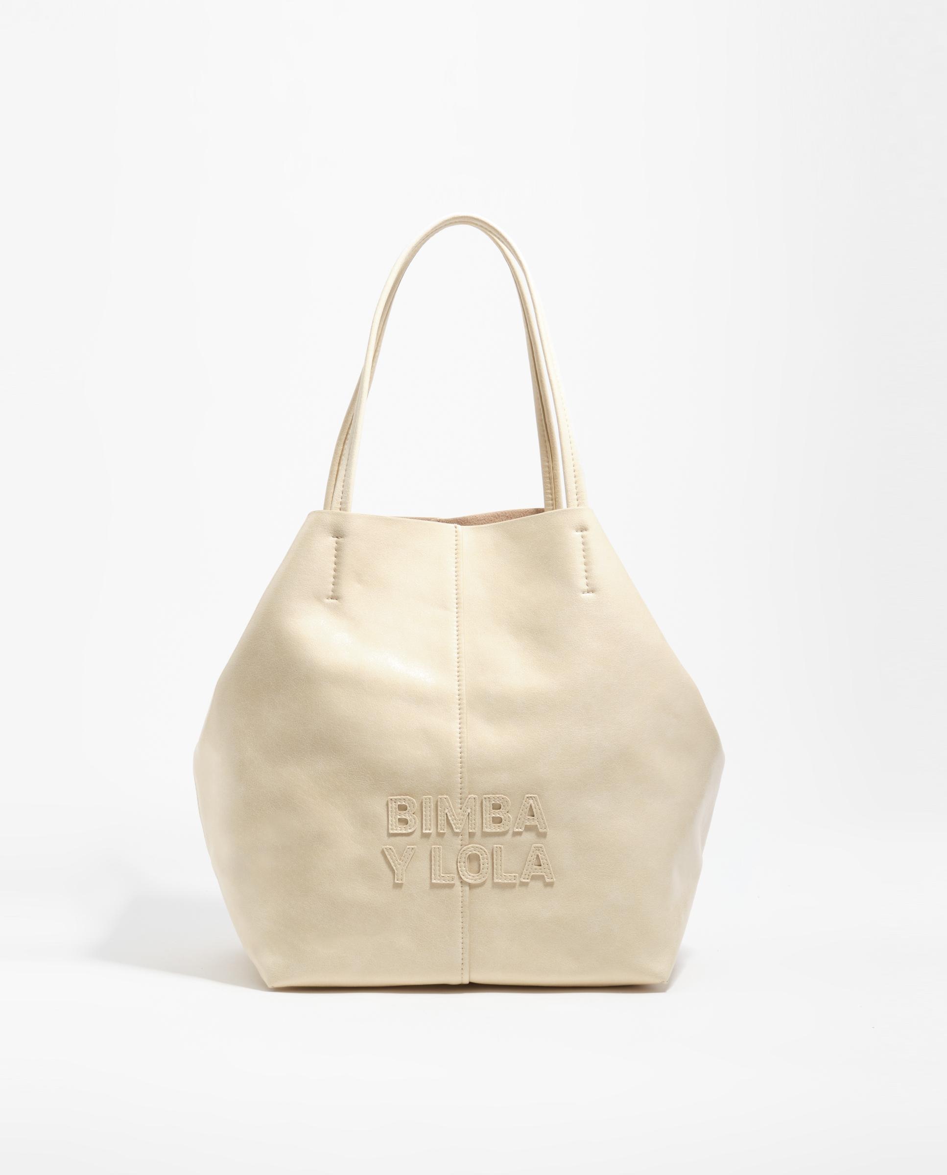 Bolso de hombro grande doble asa - Bimba y Lola - Marfil Marfil-1