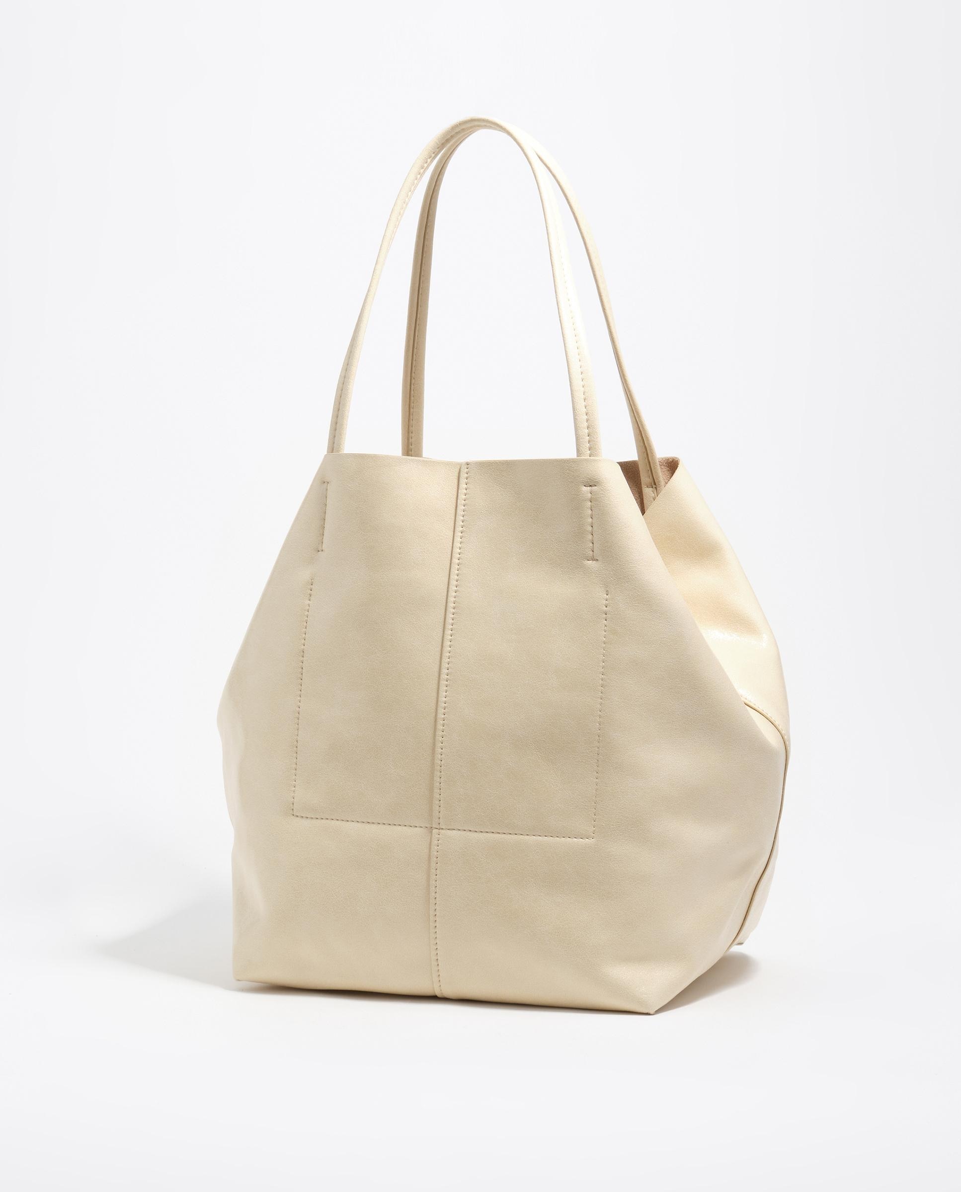 Bolso de hombro grande doble asa - Bimba y Lola - Marfil Marfil-5