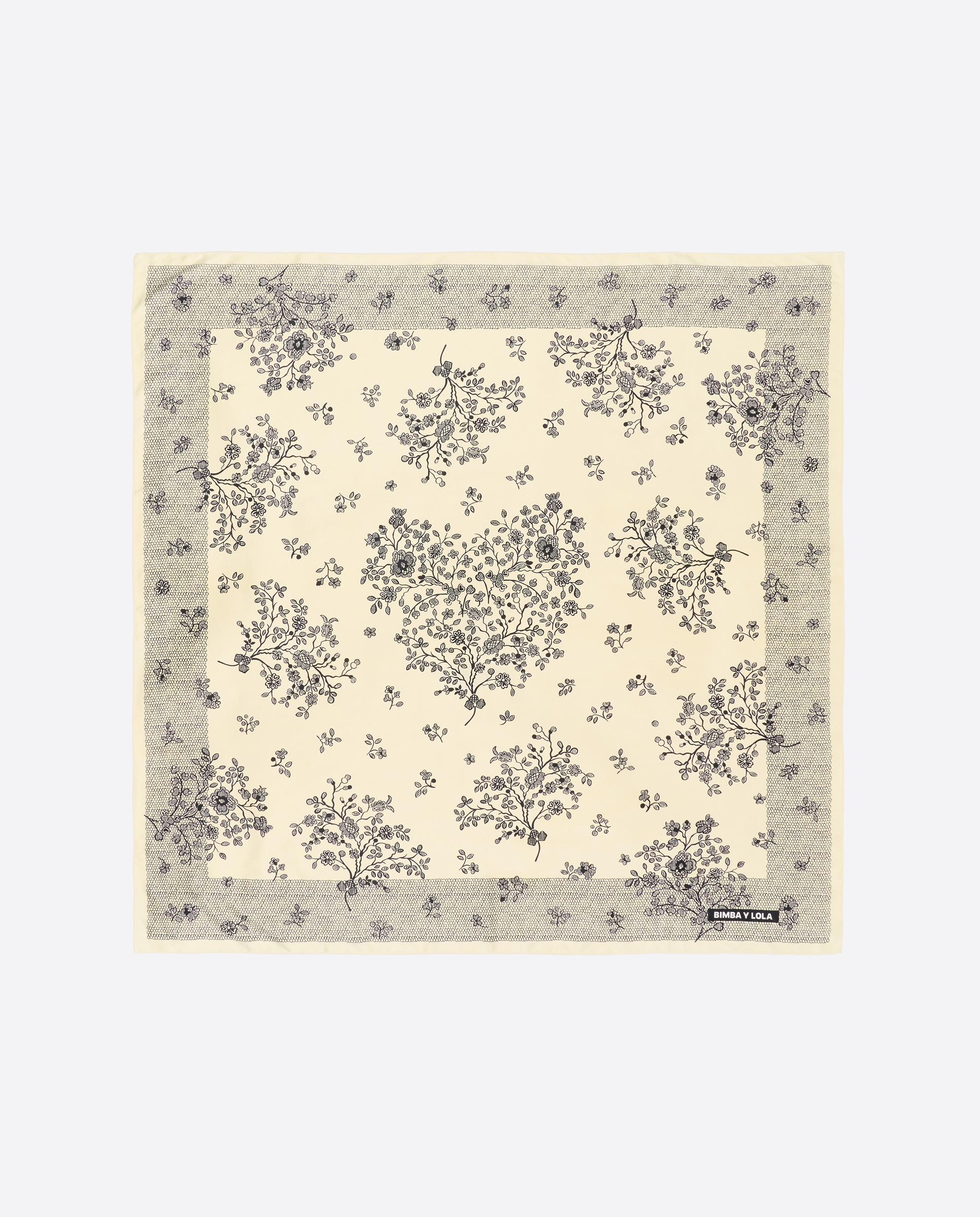 Imagen 0 de Pañuelo 100*100 flores encaje Marfil