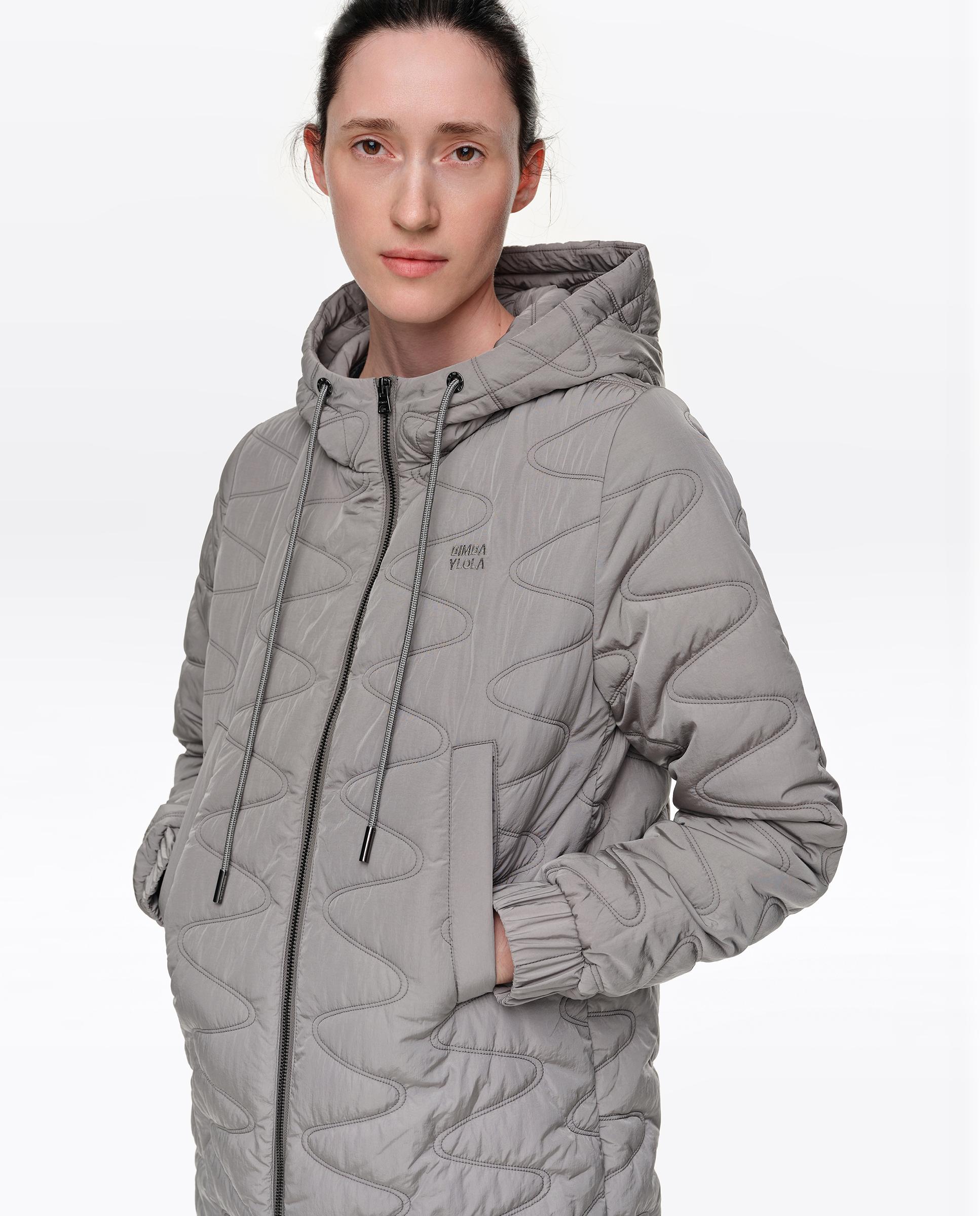 Plumífero de mujer largo medio acolchado - Bimba y Lola - Gris Gris-2