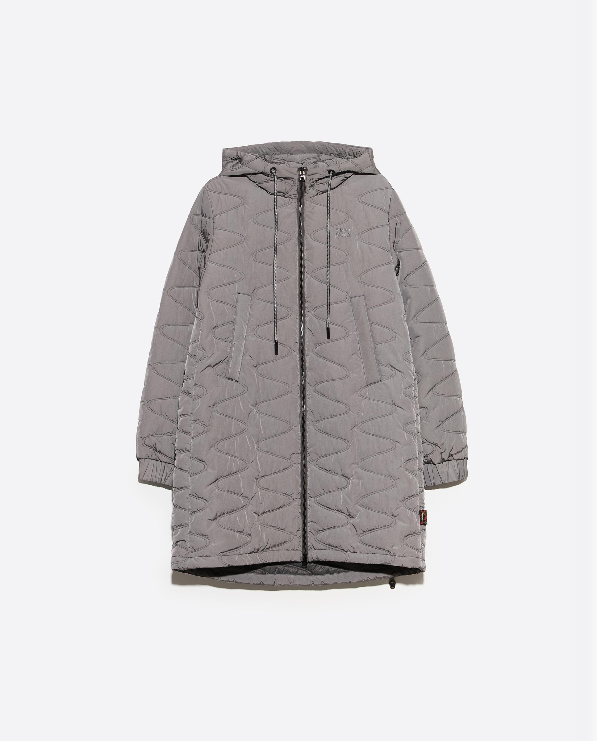 Plumífero de mujer largo medio acolchado - Bimba y Lola - Gris Gris-6