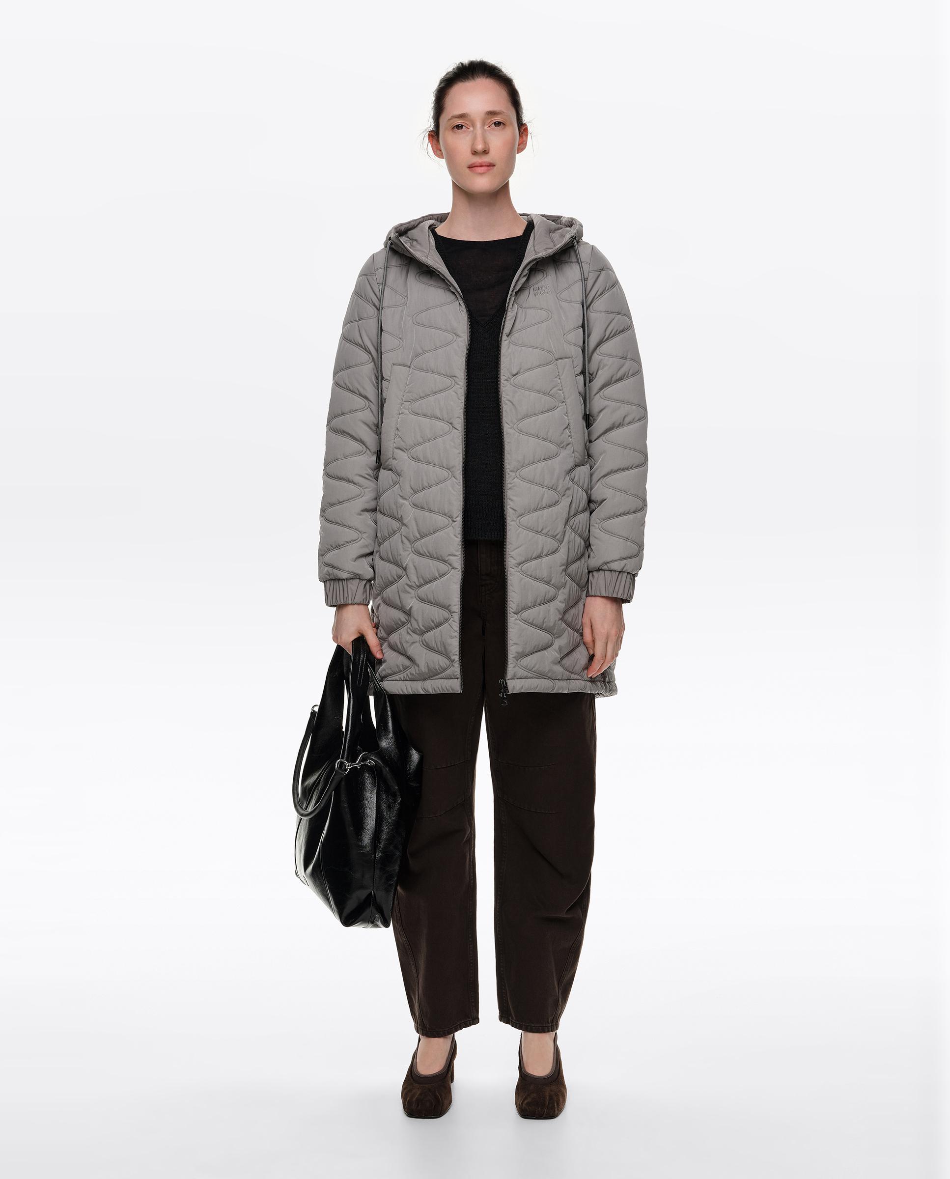 Plumífero de mujer largo medio acolchado - Bimba y Lola - Gris Gris-5
