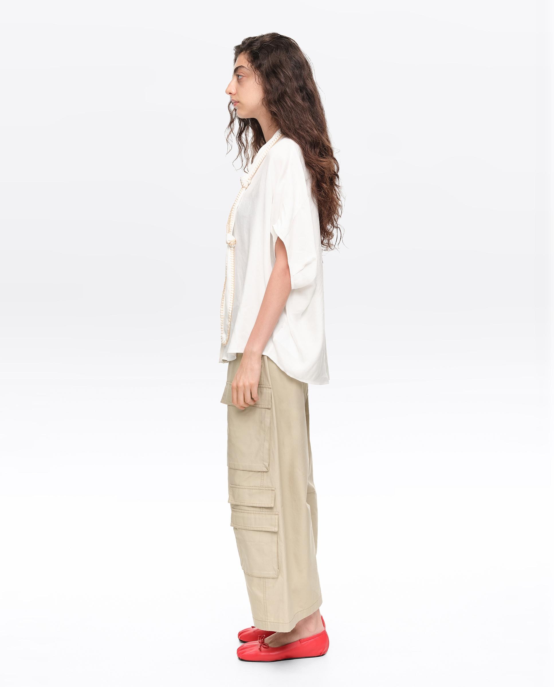 Camisa de mujer capa escote nudos - Bimba y Lola - Blanco Blanco-3