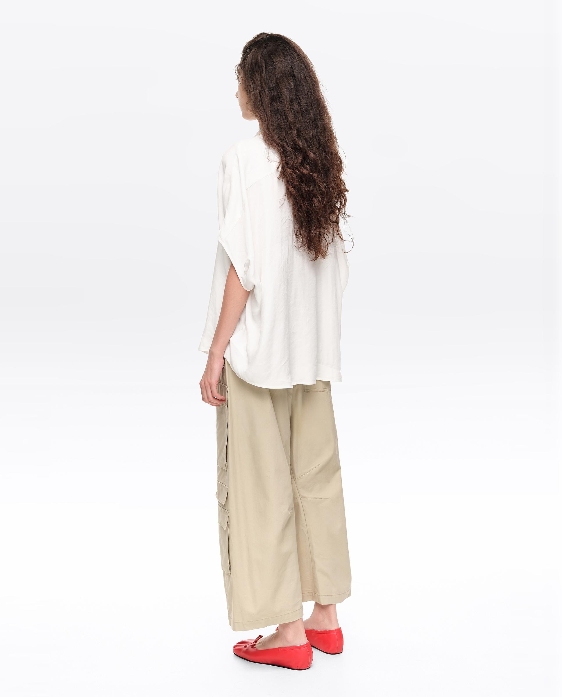 Camisa de mujer capa escote nudos - Bimba y Lola - Blanco Blanco-4