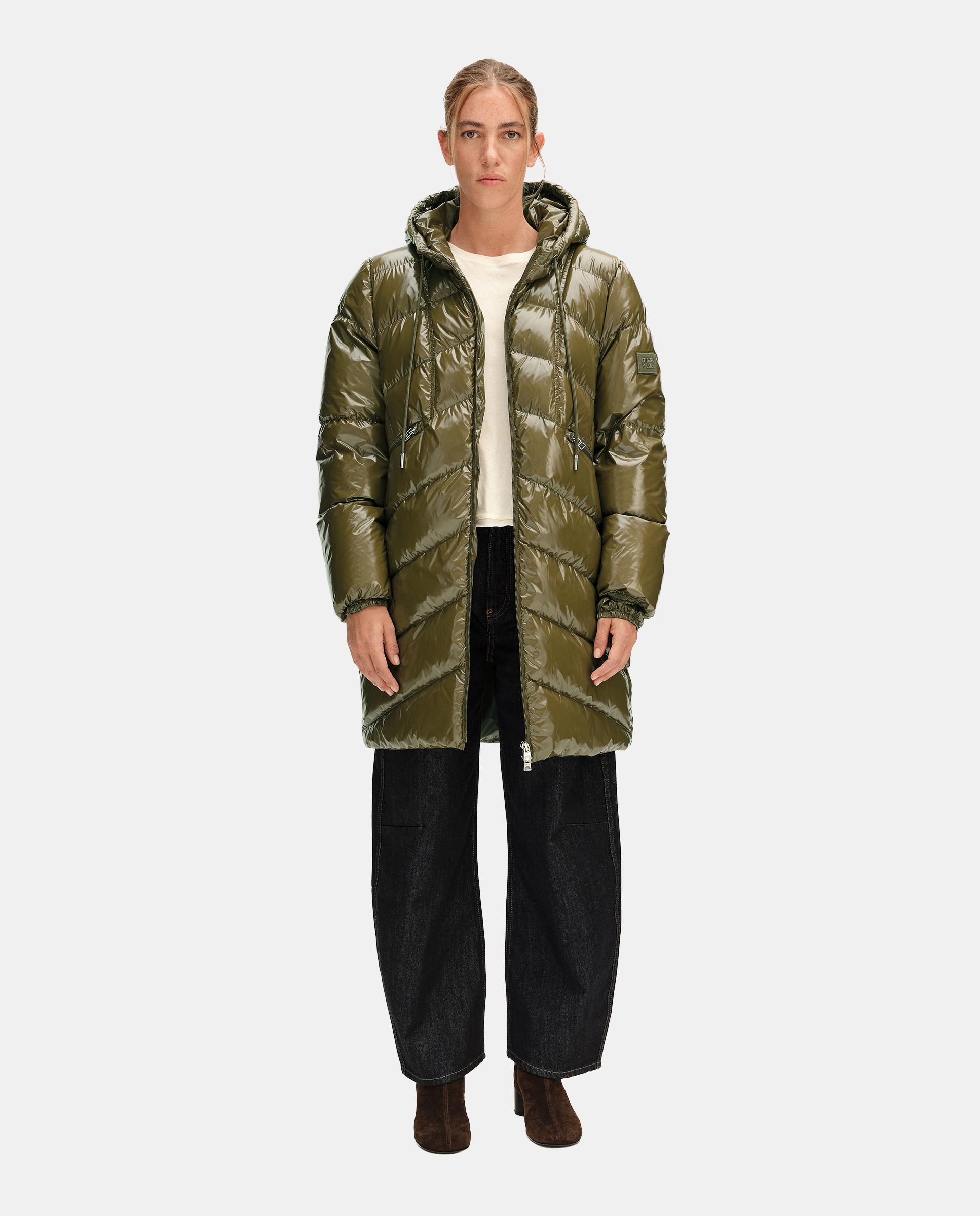 Plumífero de mujer largo medio recto - Bimba y Lola - Verde Verde-1
