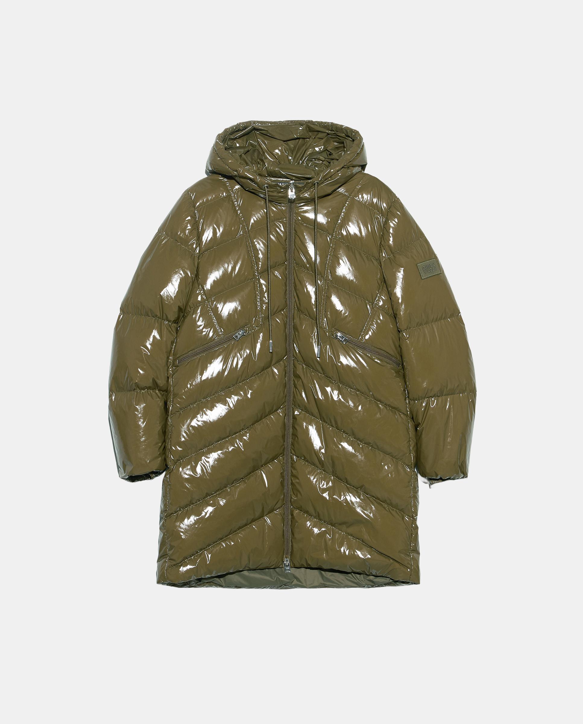 Plumífero de mujer largo medio recto - Bimba y Lola - Verde Verde-5
