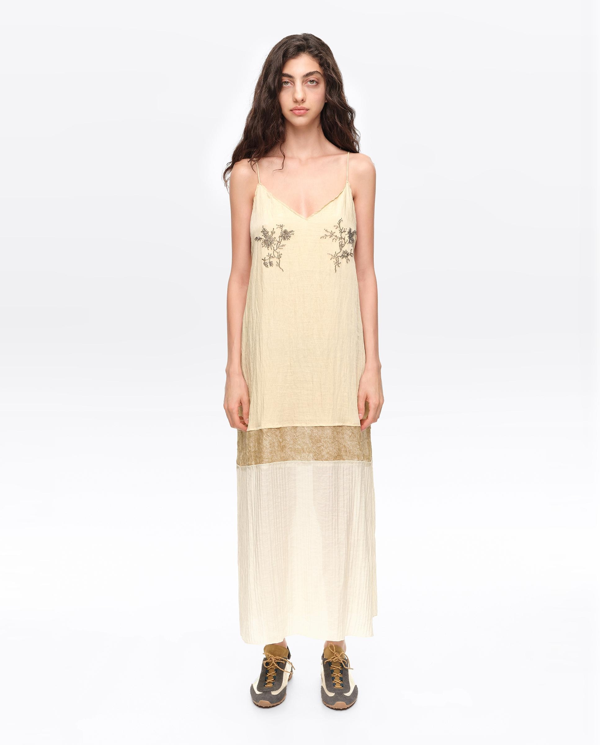 Vestido midi recto piedras - Bimba y Lola - Ocre Ocre-1