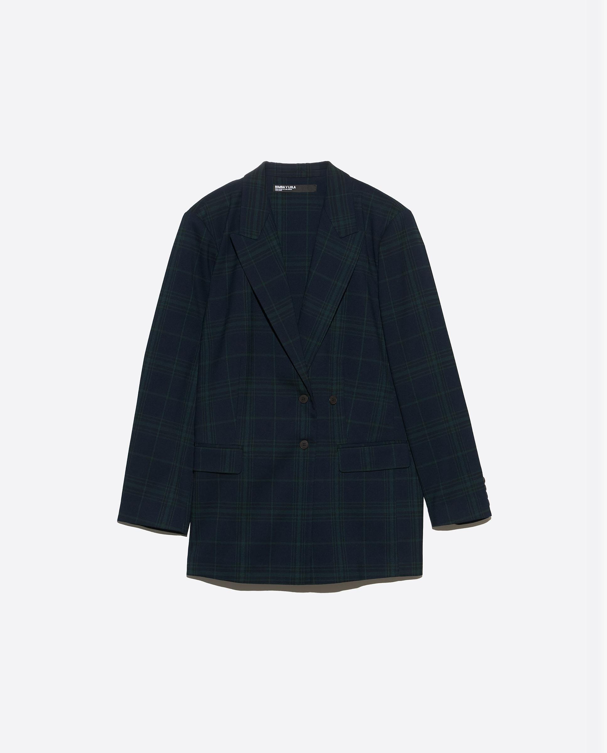 Imagen 6 de Blazer de mujer tipo sastre a cuadros - Bimba y Lola - Azul marino Azul marino