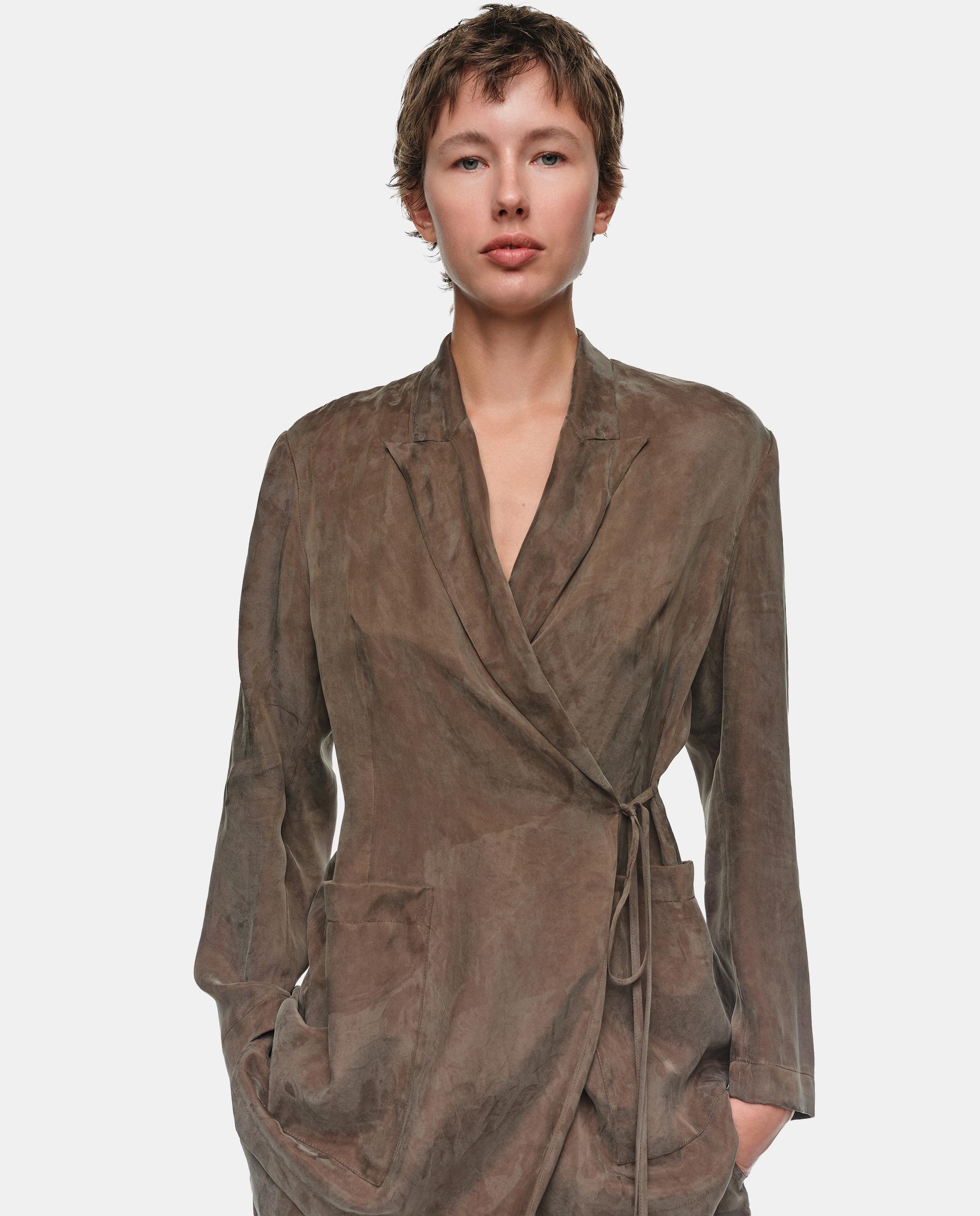 Chaqueta de mujer fluida cruzada - Bimba y Lola - Verde Verde-2