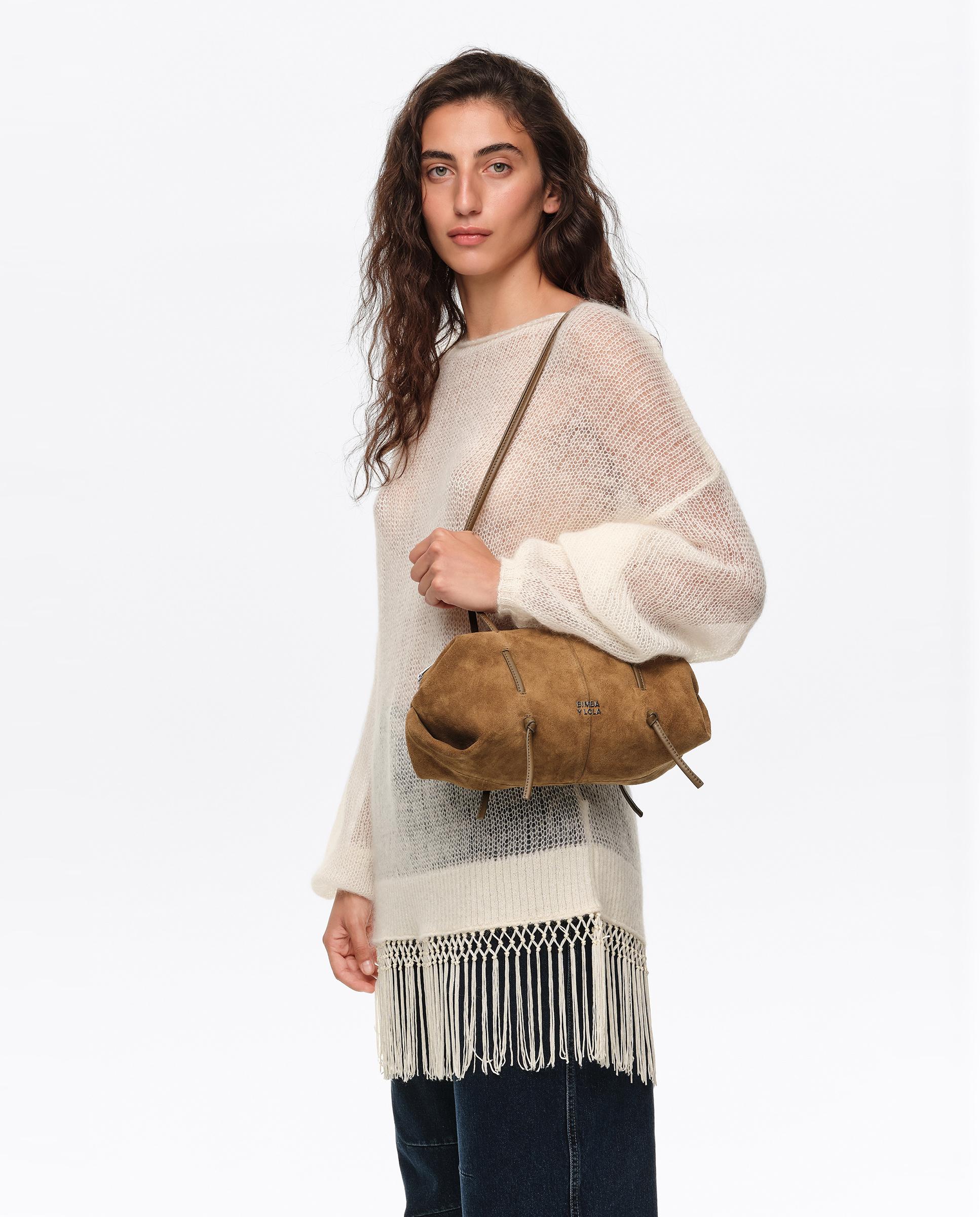 Bolso de mujer Lolita serraje - Bimba y Lola - Marrón Marrón-2
