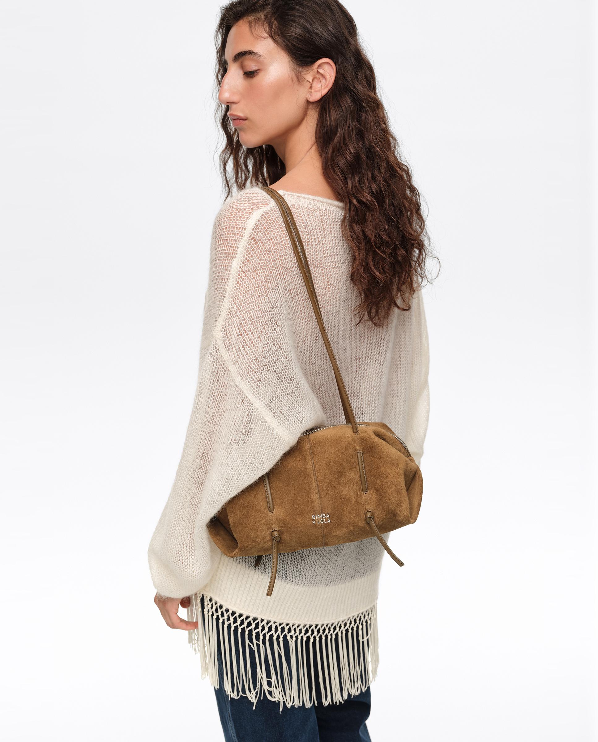 Bolso de mujer Lolita serraje - Bimba y Lola - Marrón Marrón-3