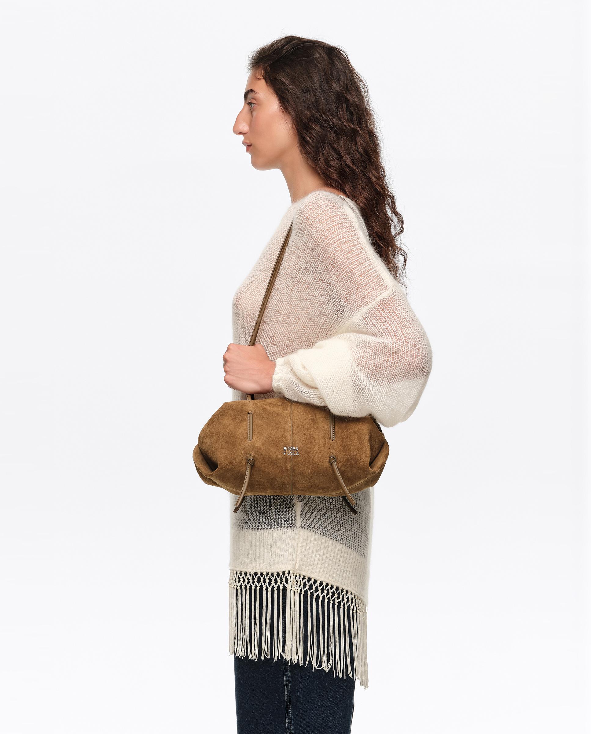 Bolso de mujer Lolita serraje - Bimba y Lola - Marrón Marrón-4