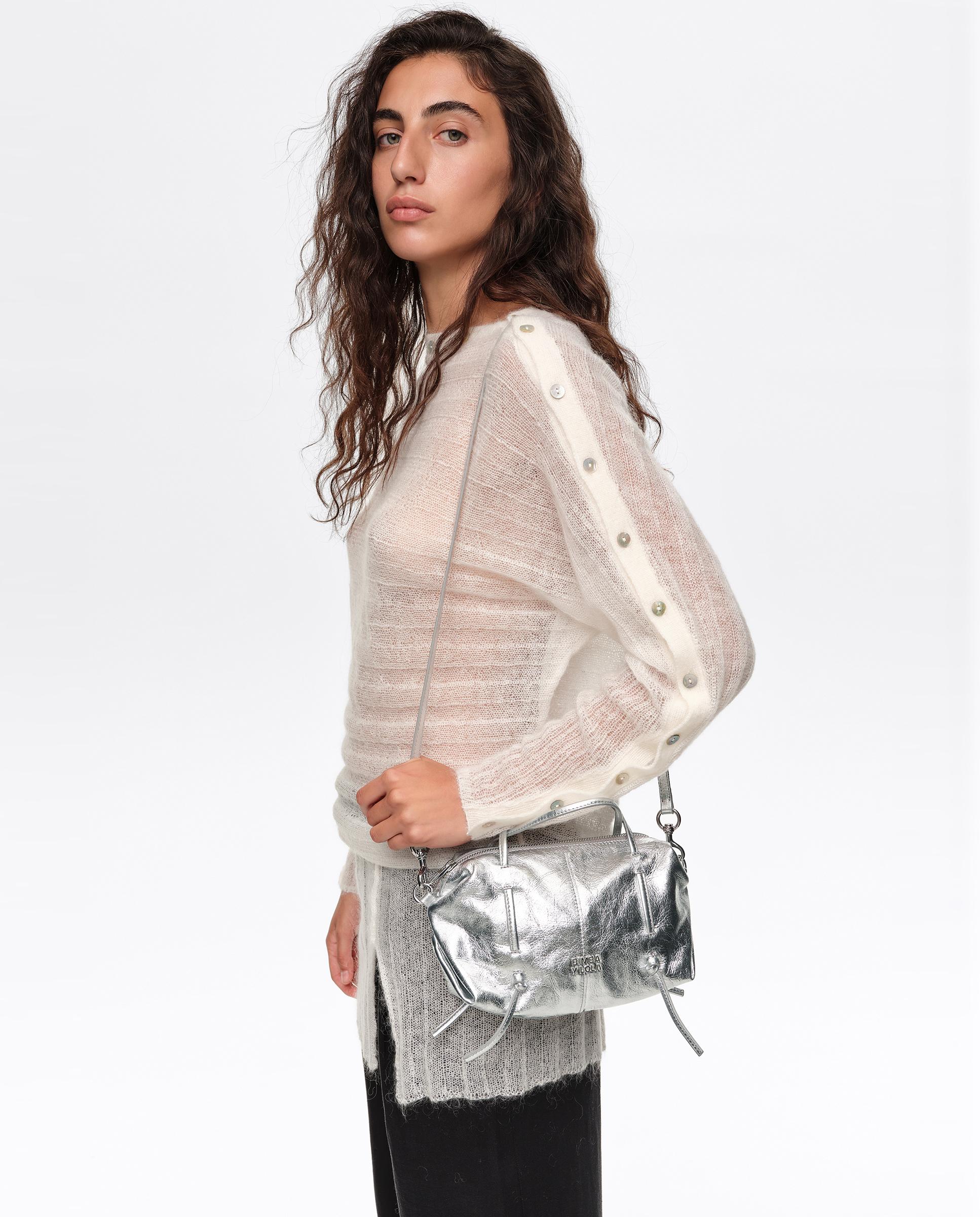 Bolso de mujer mini de piel Lolita - Bimba y Lola - Plateado Plateado-2