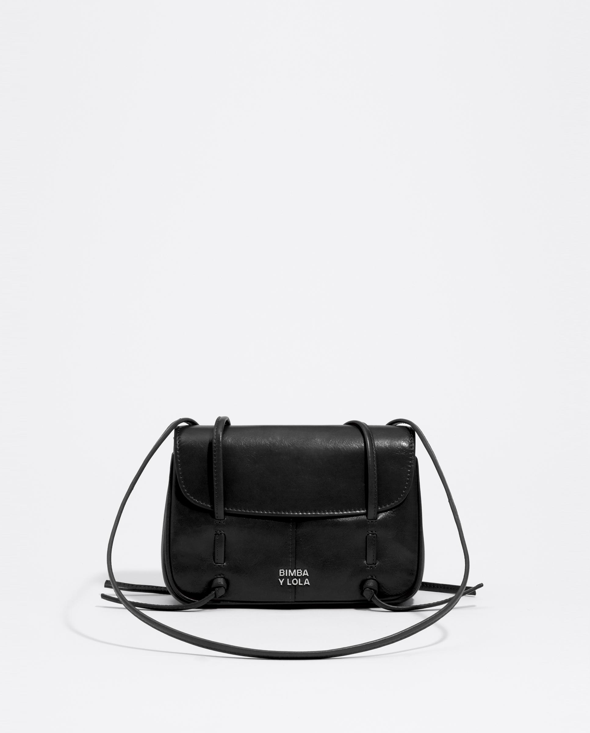 Bolso de mujer solapa mini de piel - Bimba y Lola - Negro Negro-1