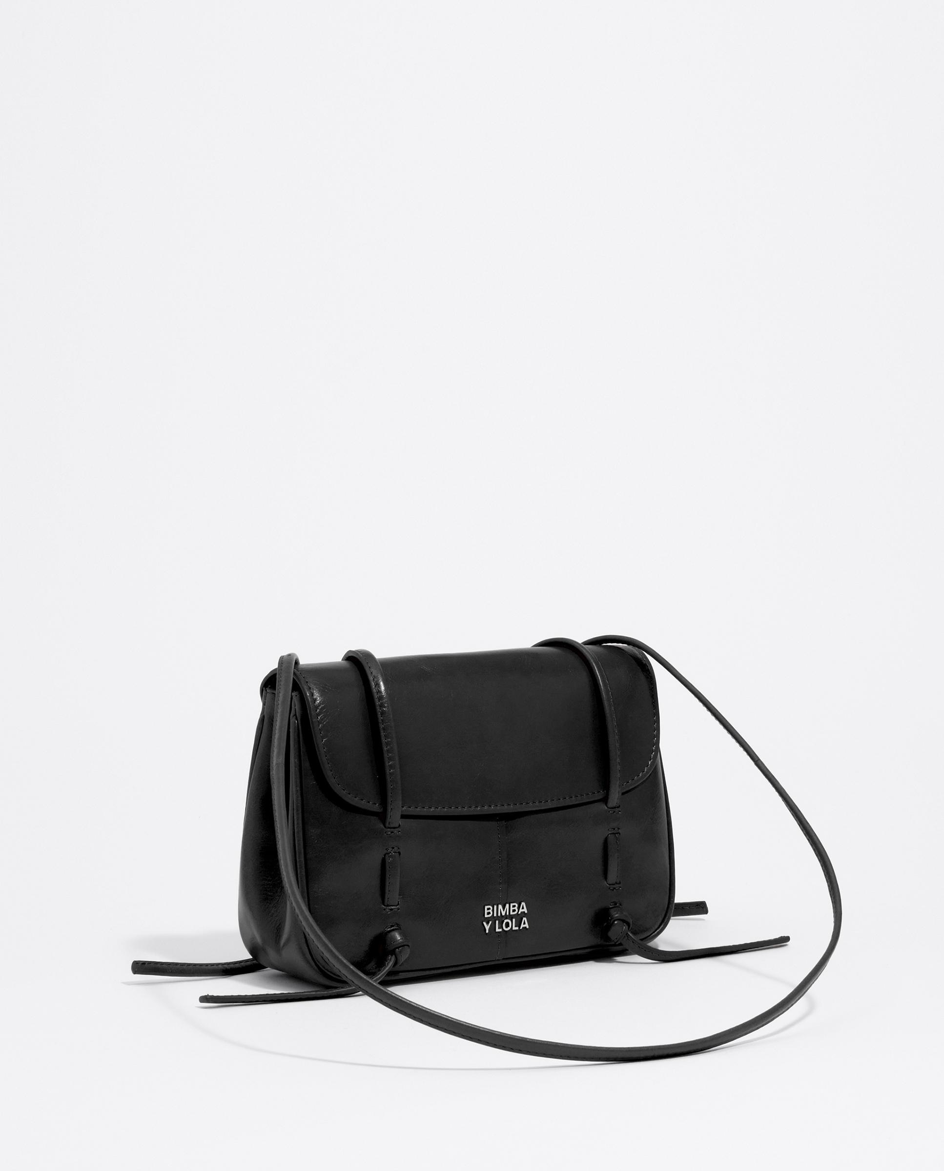 Bolso de mujer solapa mini de piel - Bimba y Lola - Negro Negro-5