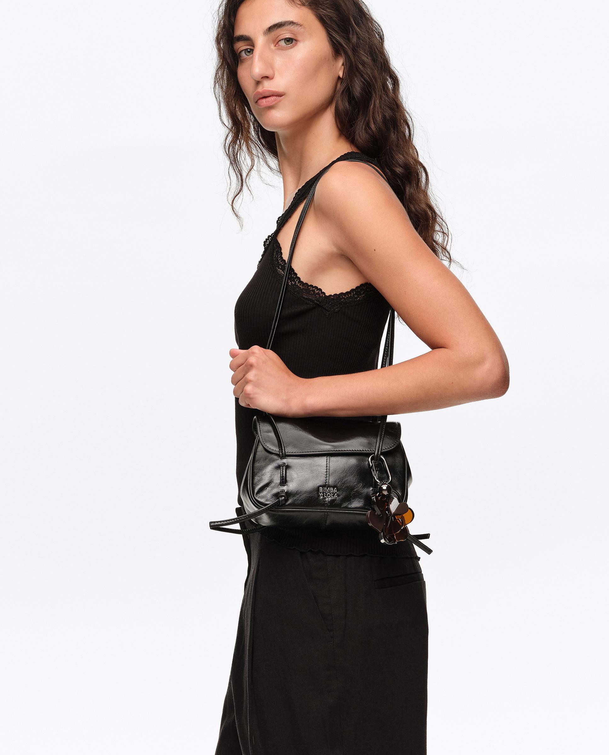 Bolso de mujer solapa mini de piel - Bimba y Lola - Negro Negro-3