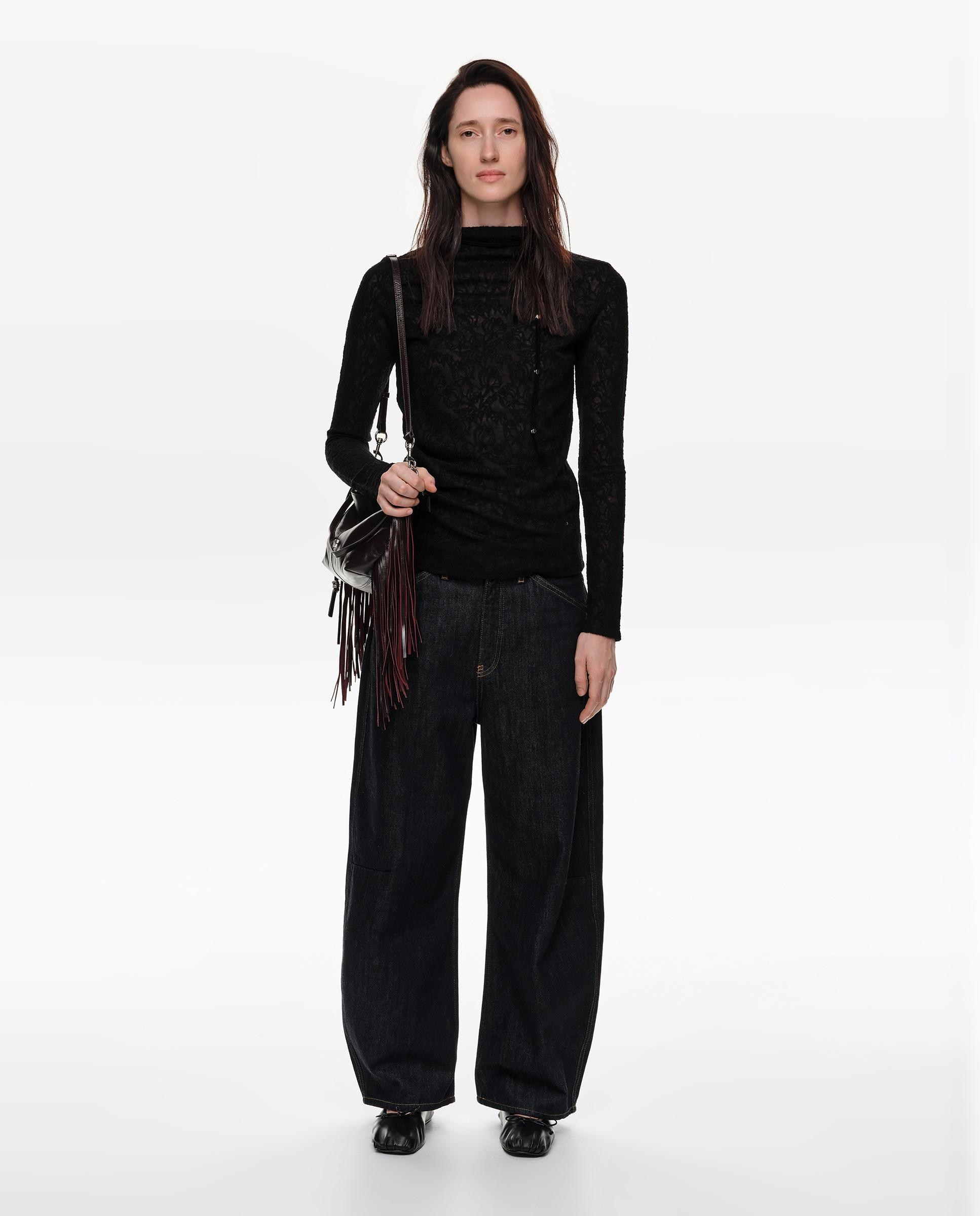 Camiseta de mujer jacquard lana - Bimba y Lola - Negro Negro-5