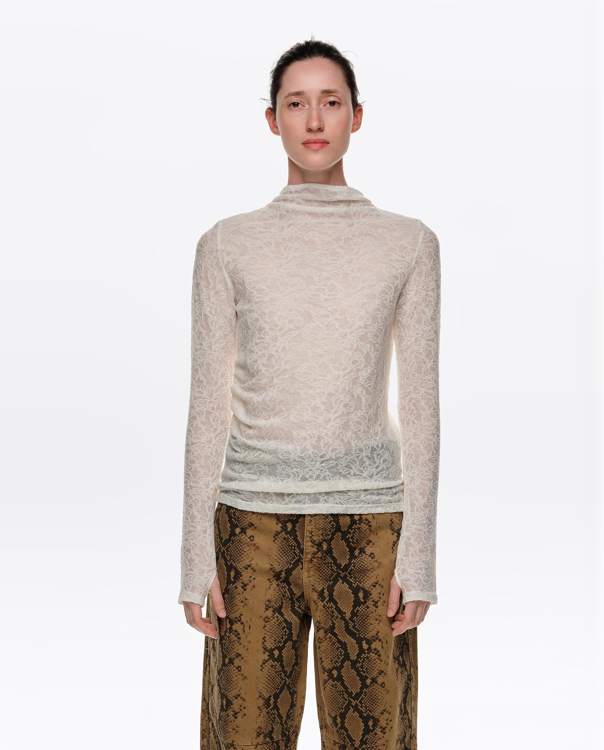Camiseta de mujer jacquard lana - Bimba y Lola - Marfil Marfil-1